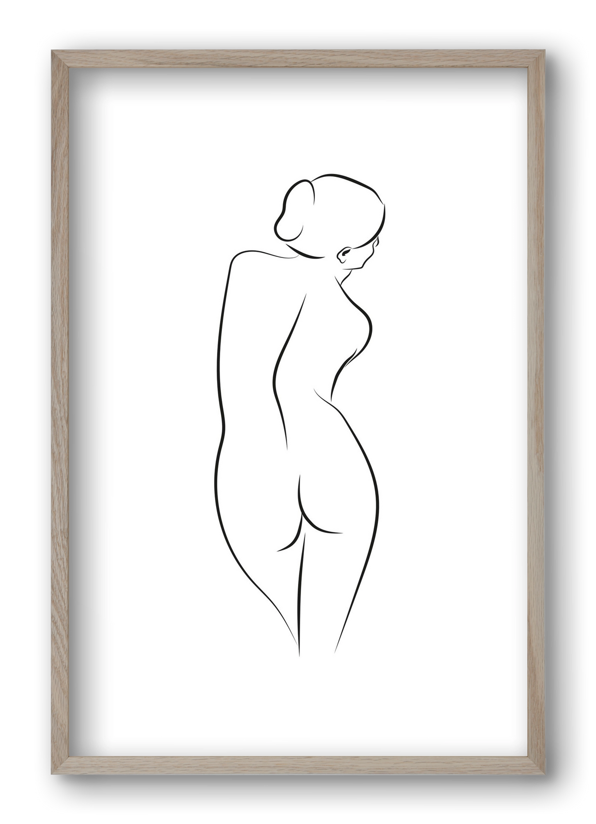 Akt 1, 40x60 cm (40x60 cm), Tölgy keret