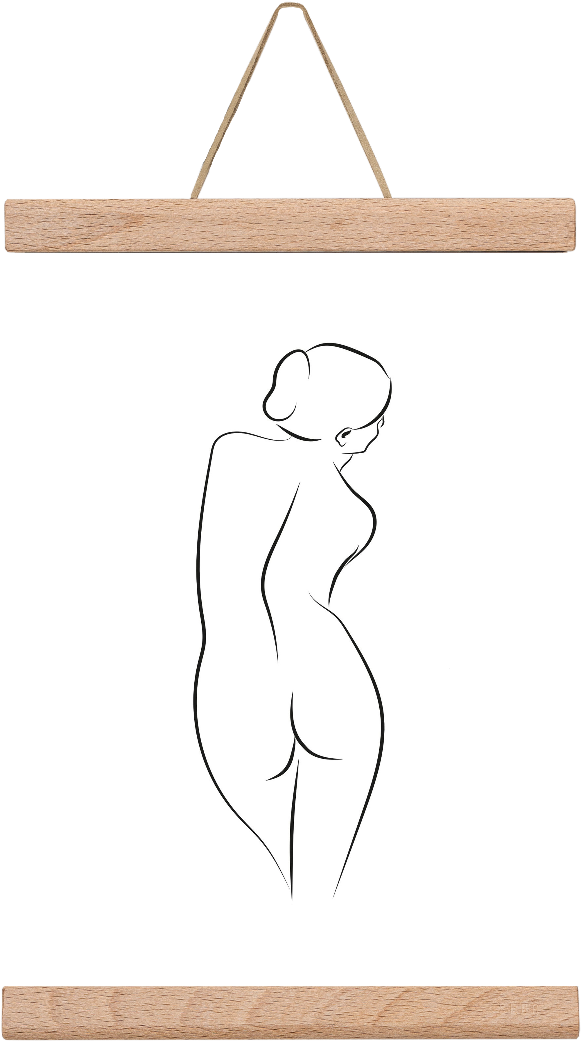 Akt 1, 20x30 cm (20x30 cm), Tölgy akasztó