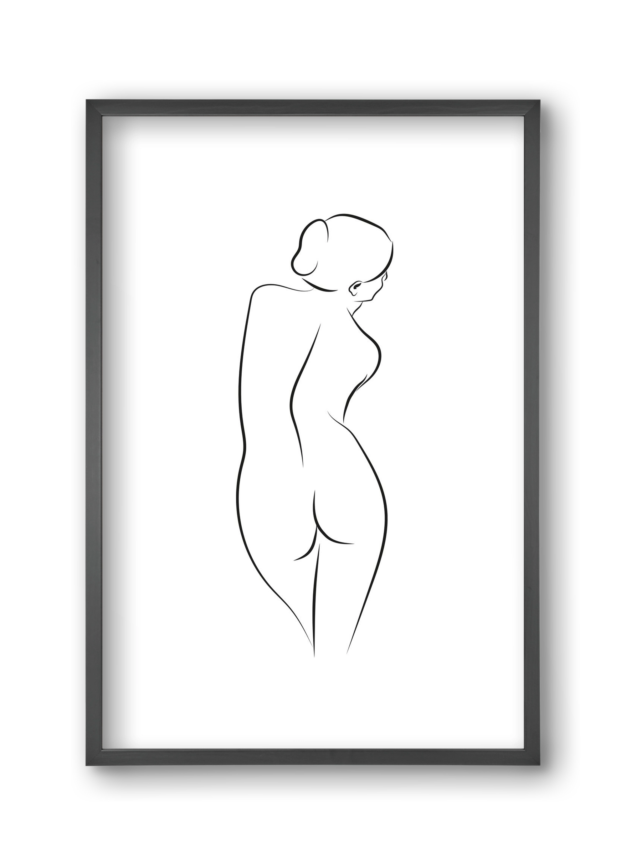 Akt 1, 30x45 cm (30x45 cm), Fekete keret