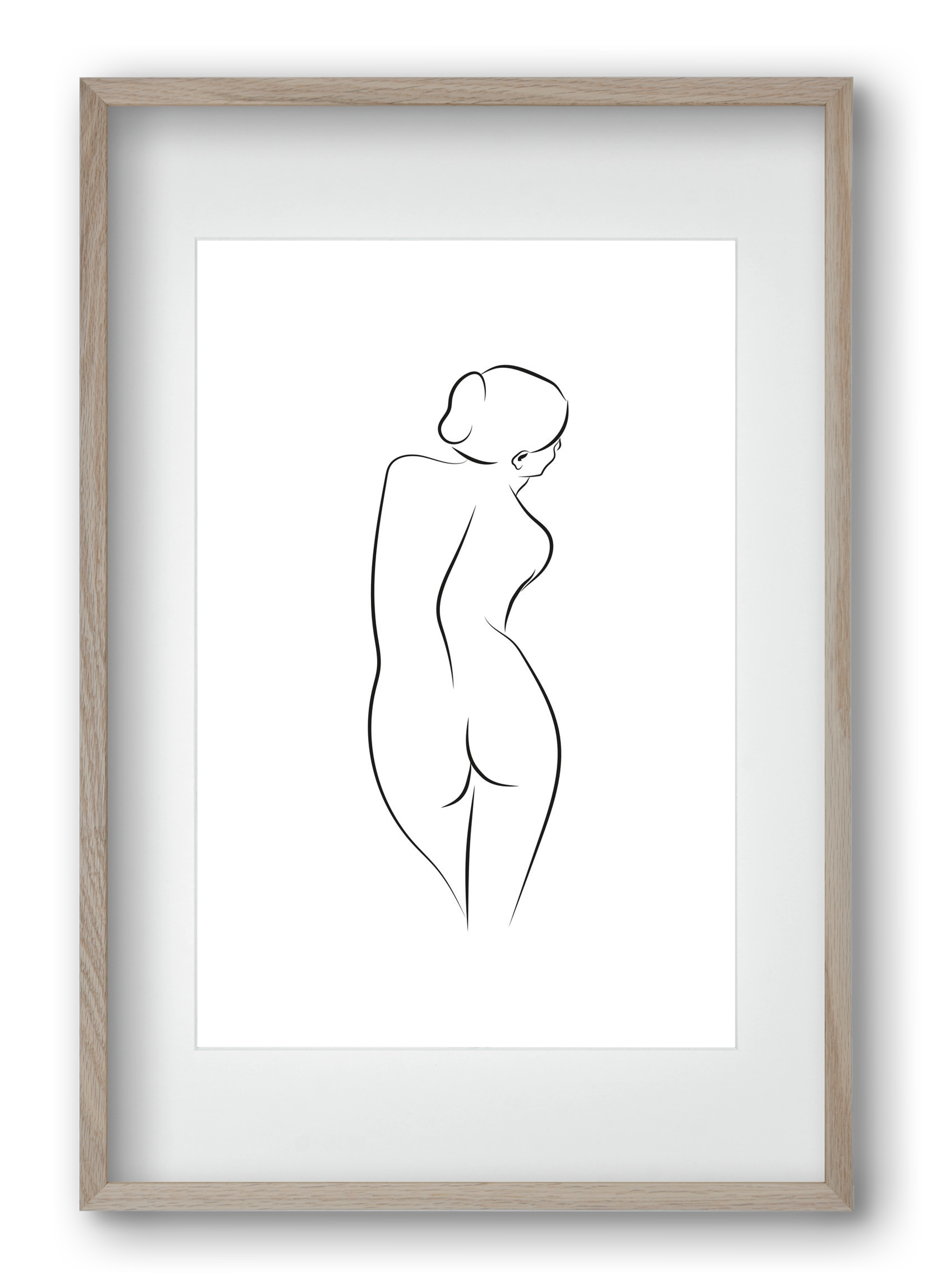 Akt 1, 40x60 cm (30x45 cm), Tölgy keret, paszpartuval