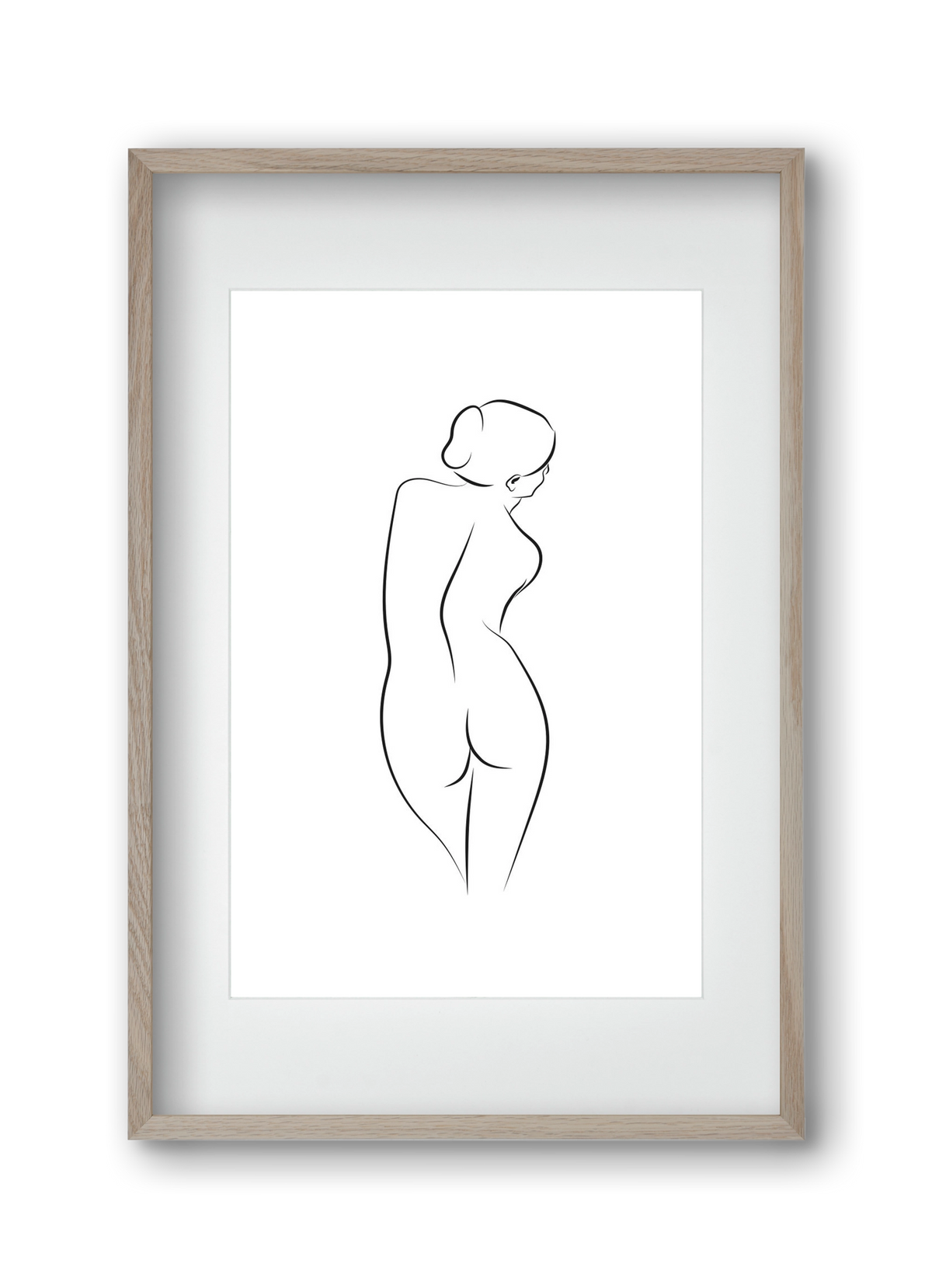 Akt 1, 30x45 cm (20x30 cm), Tölgy keret, paszpartuval