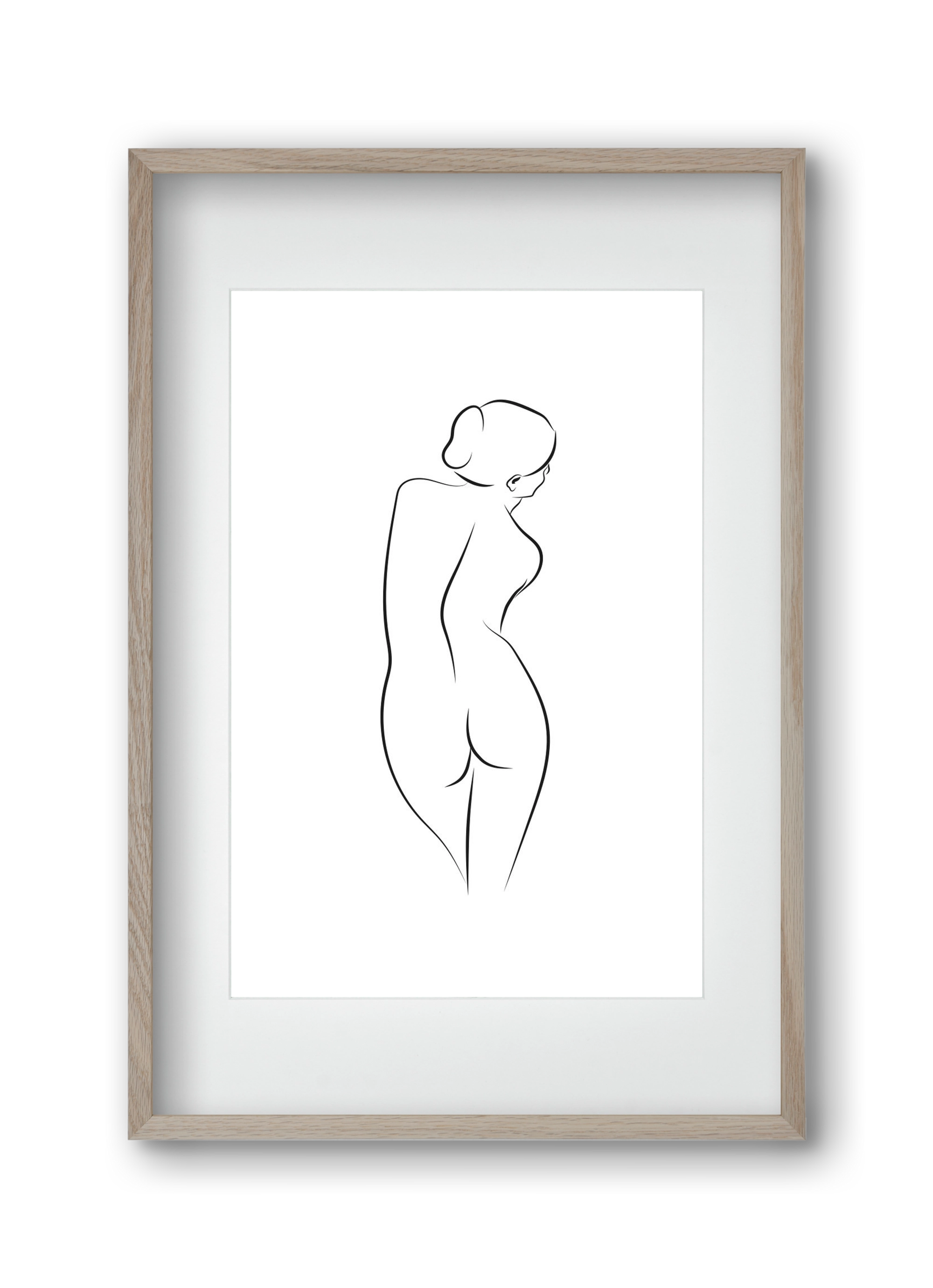 Akt 1, 30x45 cm (20x30 cm), Tölgy keret, paszpartuval