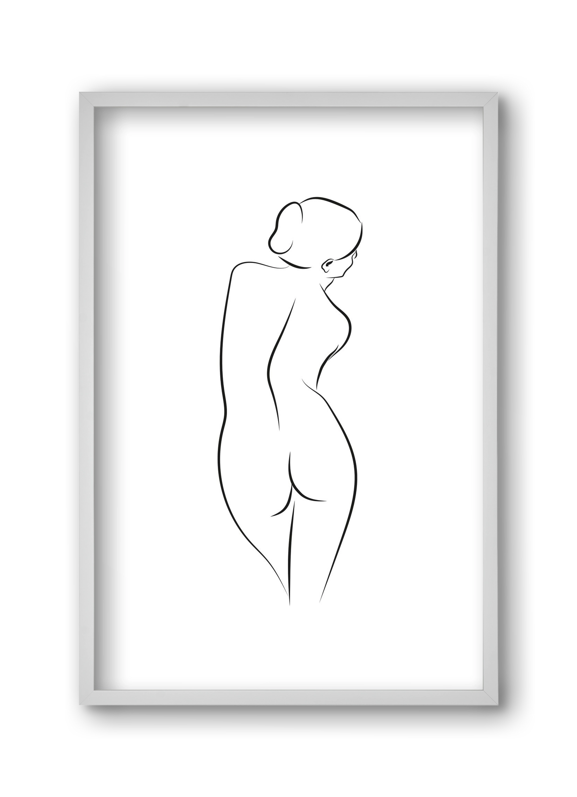 Akt 1, 30x45 cm (30x45 cm), Fehér keret