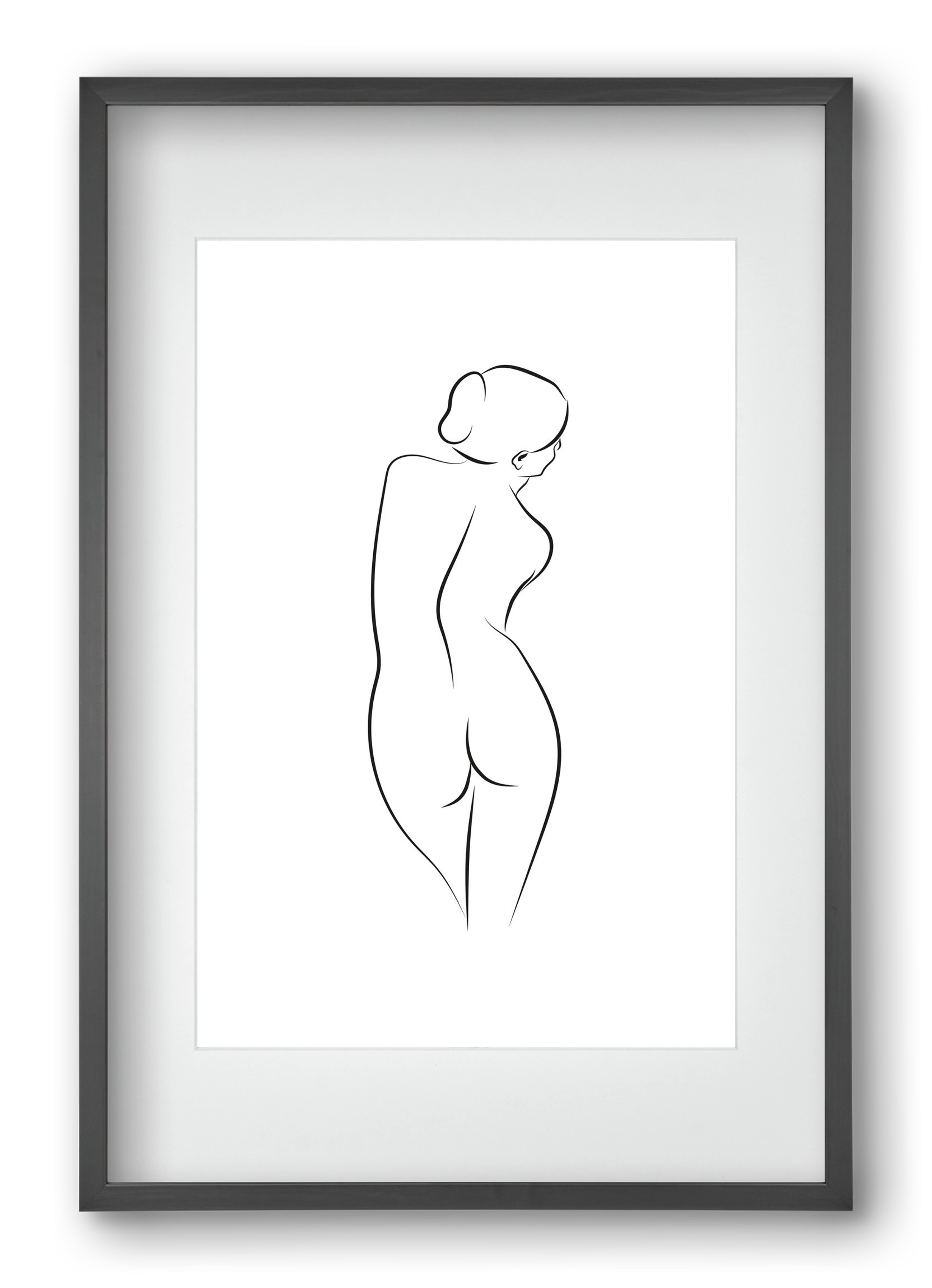 Akt 1, 40x60 cm (30x45 cm), Fekete keret, paszpartuval