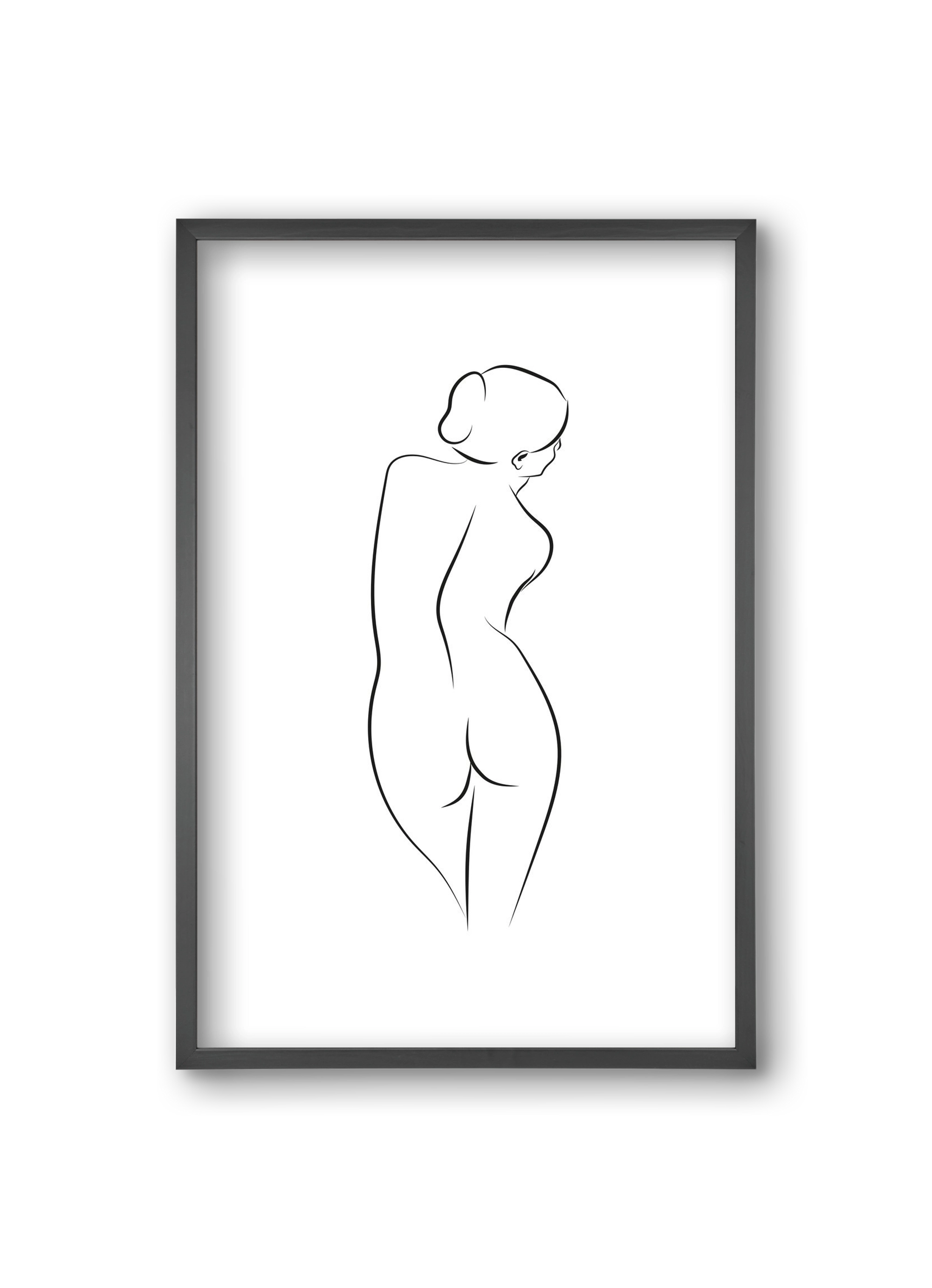 Akt 1, 20x30 cm (20x30 cm), Fekete keret