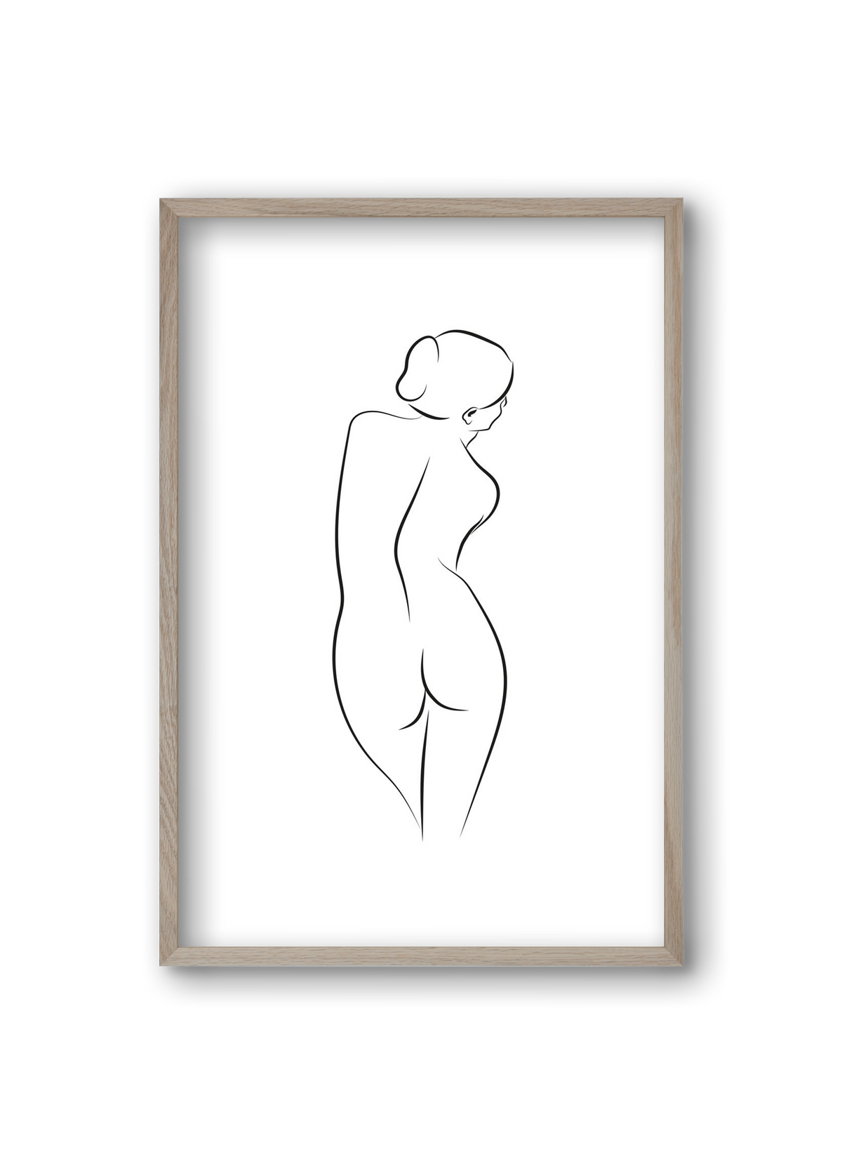 Akt 1, 20x30 cm (20x30 cm), Tölgy keret