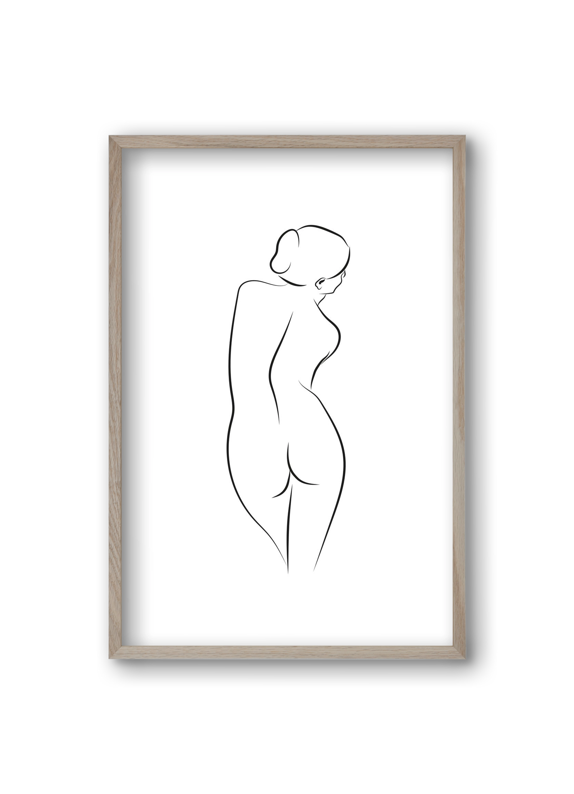 Akt 1, 20x30 cm (20x30 cm), Tölgy keret