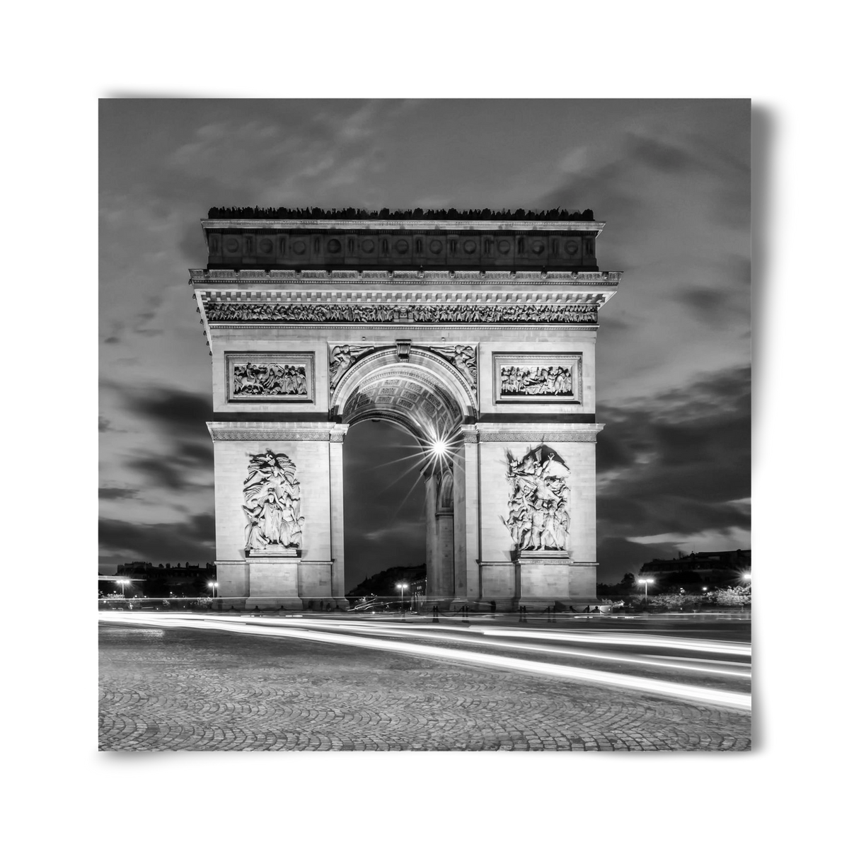 PARIS Arc de Triomphe | monochrome, 40x40 cm, Keret nélkül