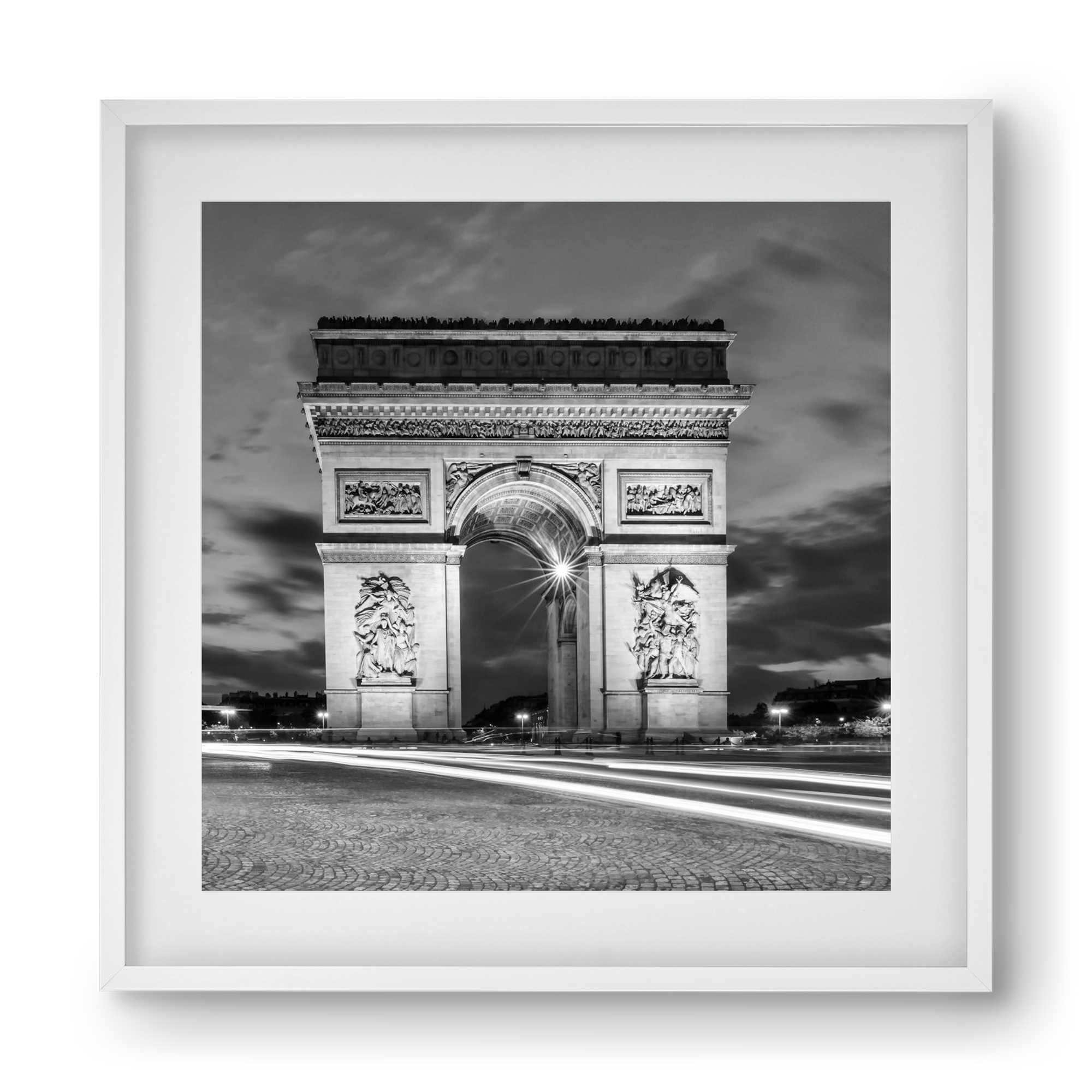 PARIS Arc de Triomphe | monochrome, 40x40 cm (30x30 cm), Fehér keret, paszpartuval