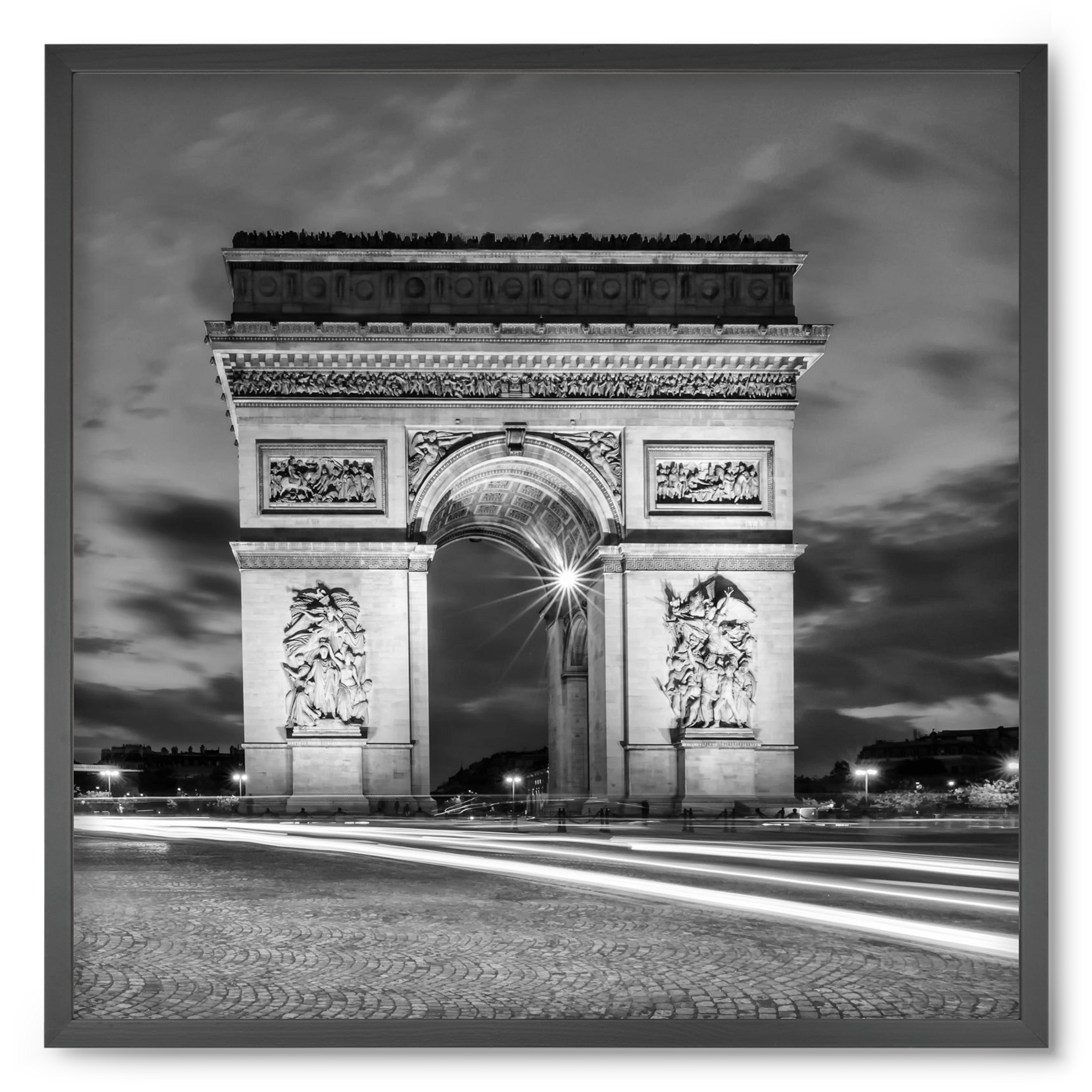 PARIS Arc de Triomphe | monochrome, 50x50 cm (50x50 cm), Fekete keret