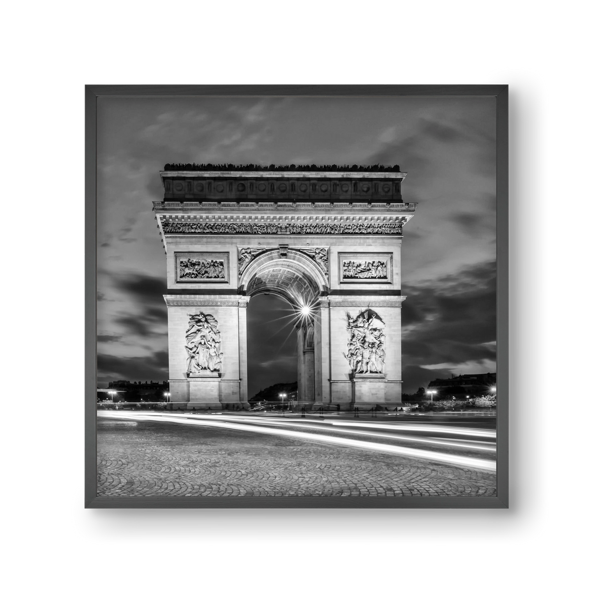 PARIS Arc de Triomphe | monochrome, 30x30 cm (30x30 cm), Fekete keret