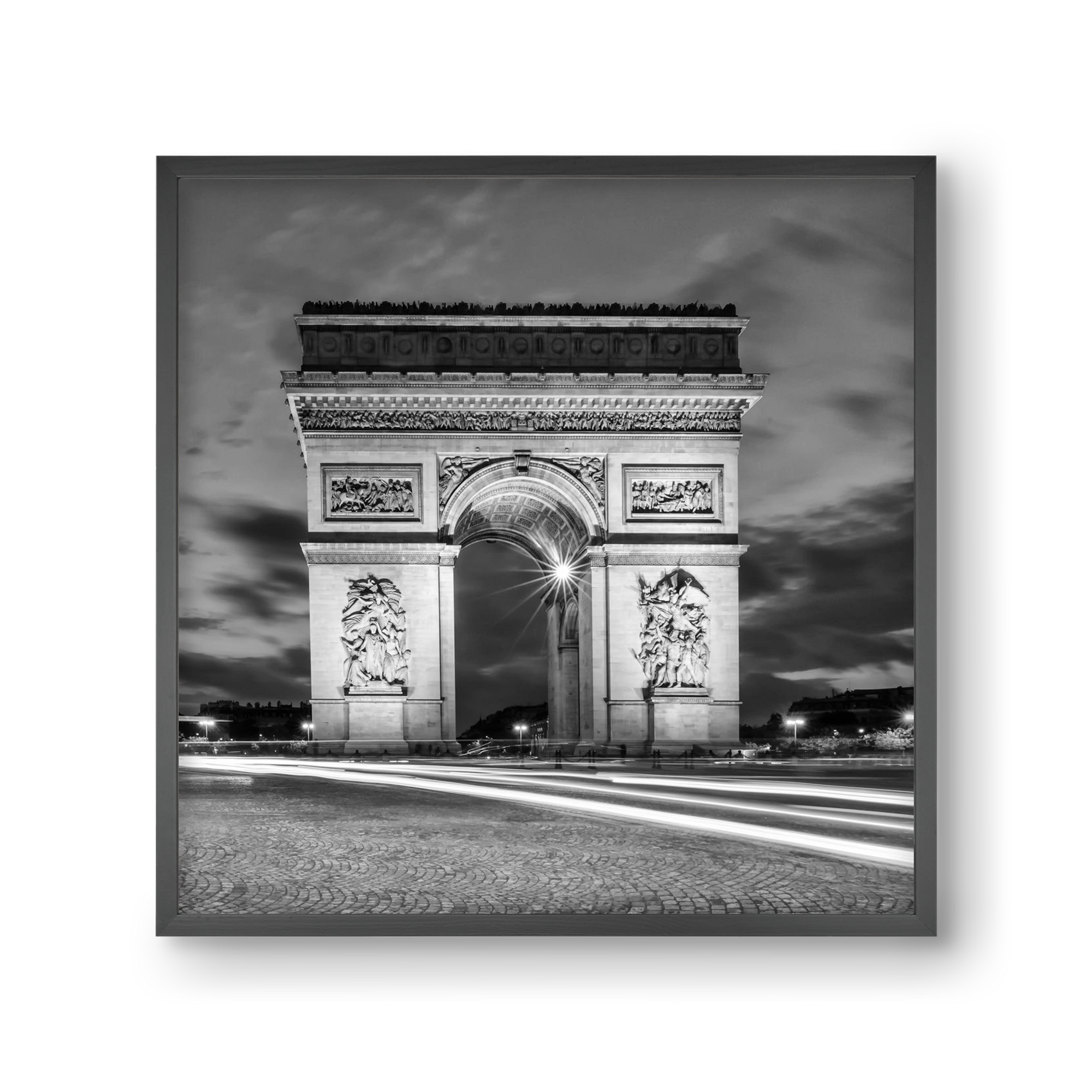 PARIS Arc de Triomphe | monochrome, 30x30 cm (30x30 cm), Fekete keret