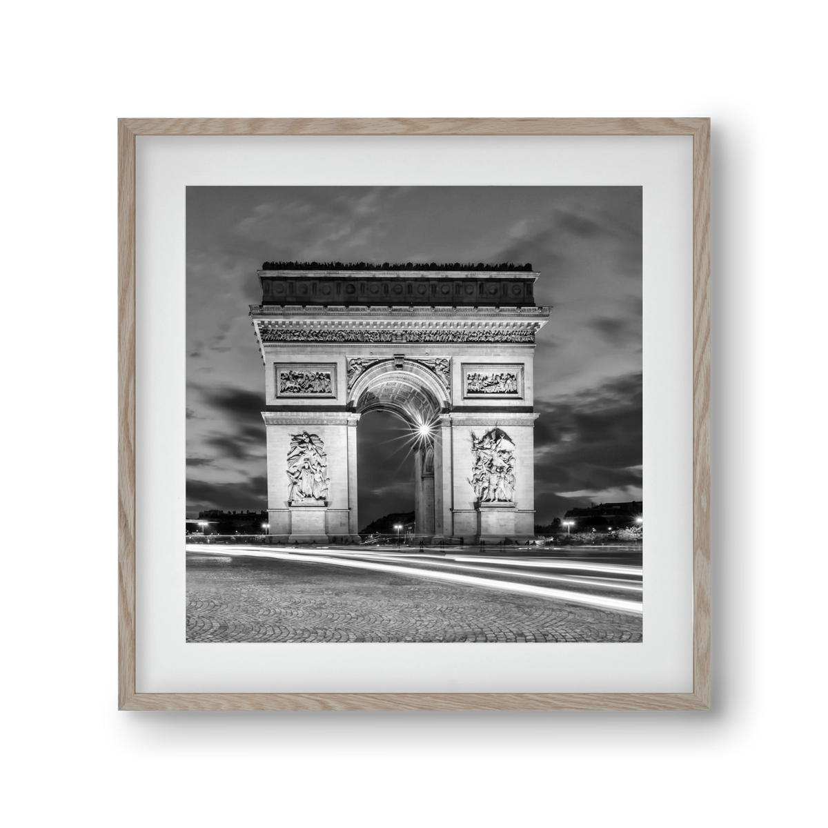 PARIS Arc de Triomphe | monochrome, 30x30 cm (20x20 cm), Tölgy keret, paszpartuval