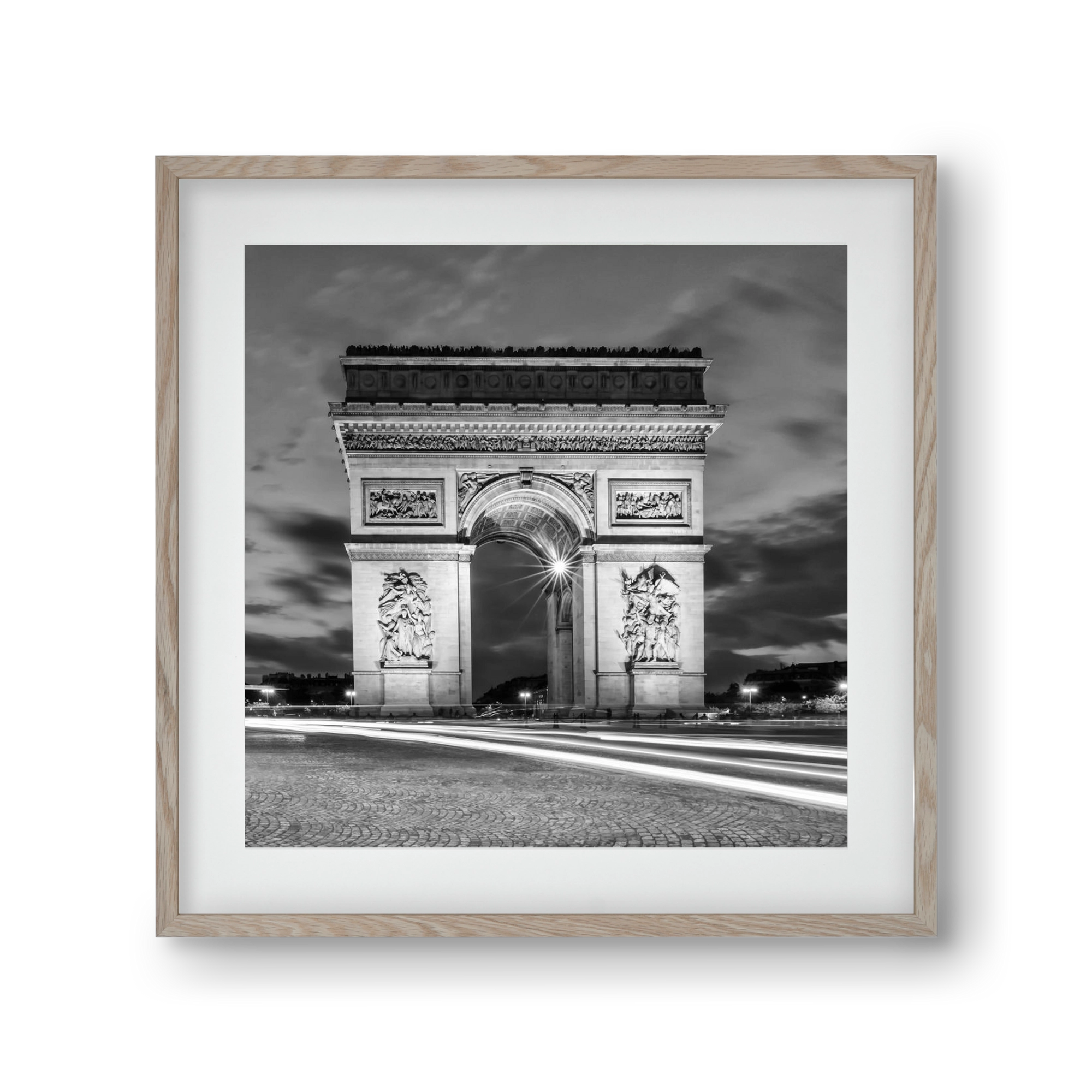 PARIS Arc de Triomphe | monochrome, 30x30 cm (20x20 cm), Tölgy keret, paszpartuval