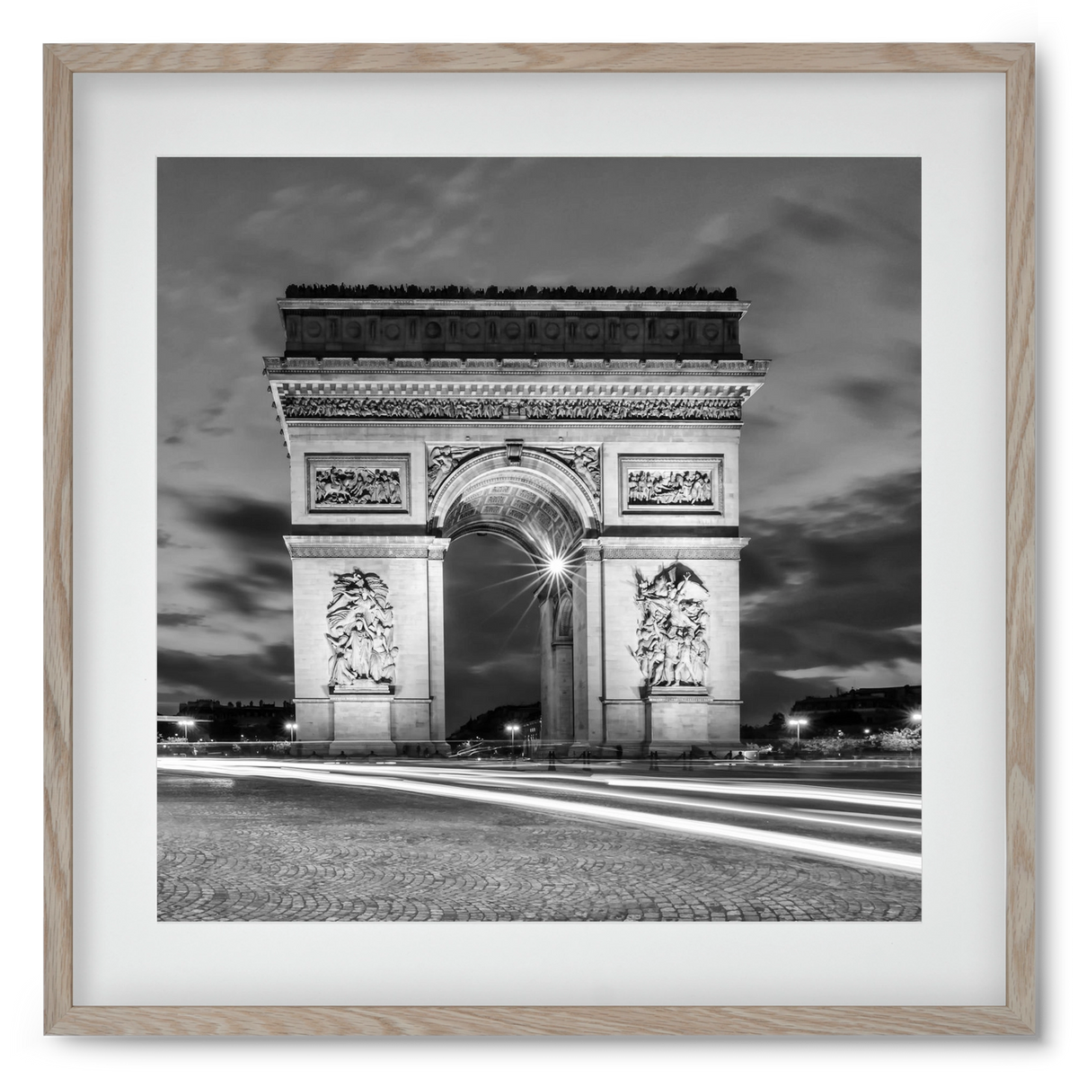 PARIS Arc de Triomphe | monochrome, 50x50 cm (40x40 cm), Tölgy keret, paszpartuval