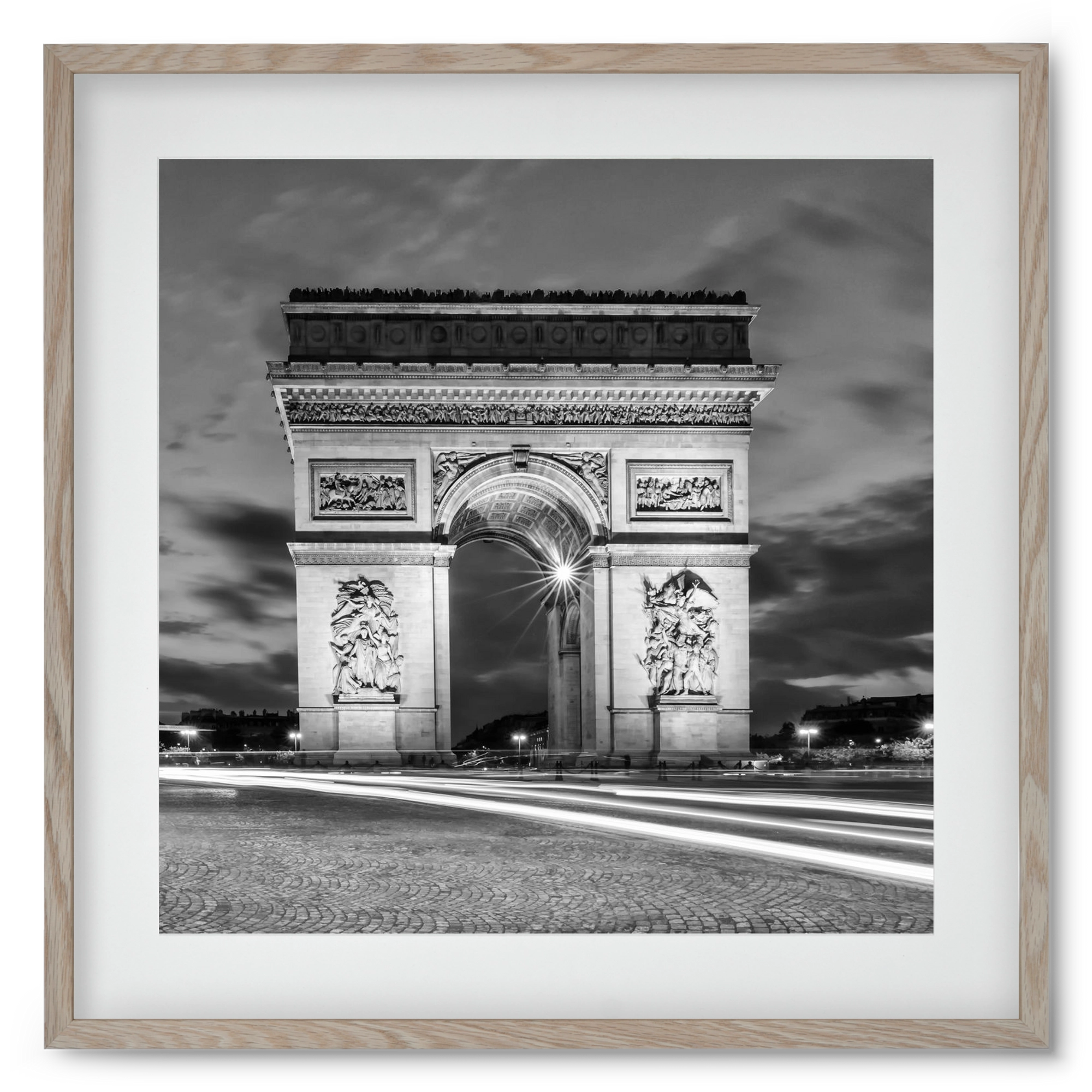 PARIS Arc de Triomphe | monochrome, 50x50 cm (40x40 cm), Tölgy keret, paszpartuval