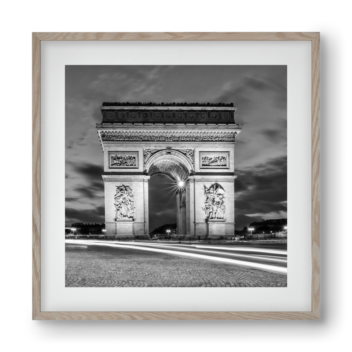 PARIS Arc de Triomphe | monochrome, 40x40 cm (30x30 cm), Tölgy keret, paszpartuval