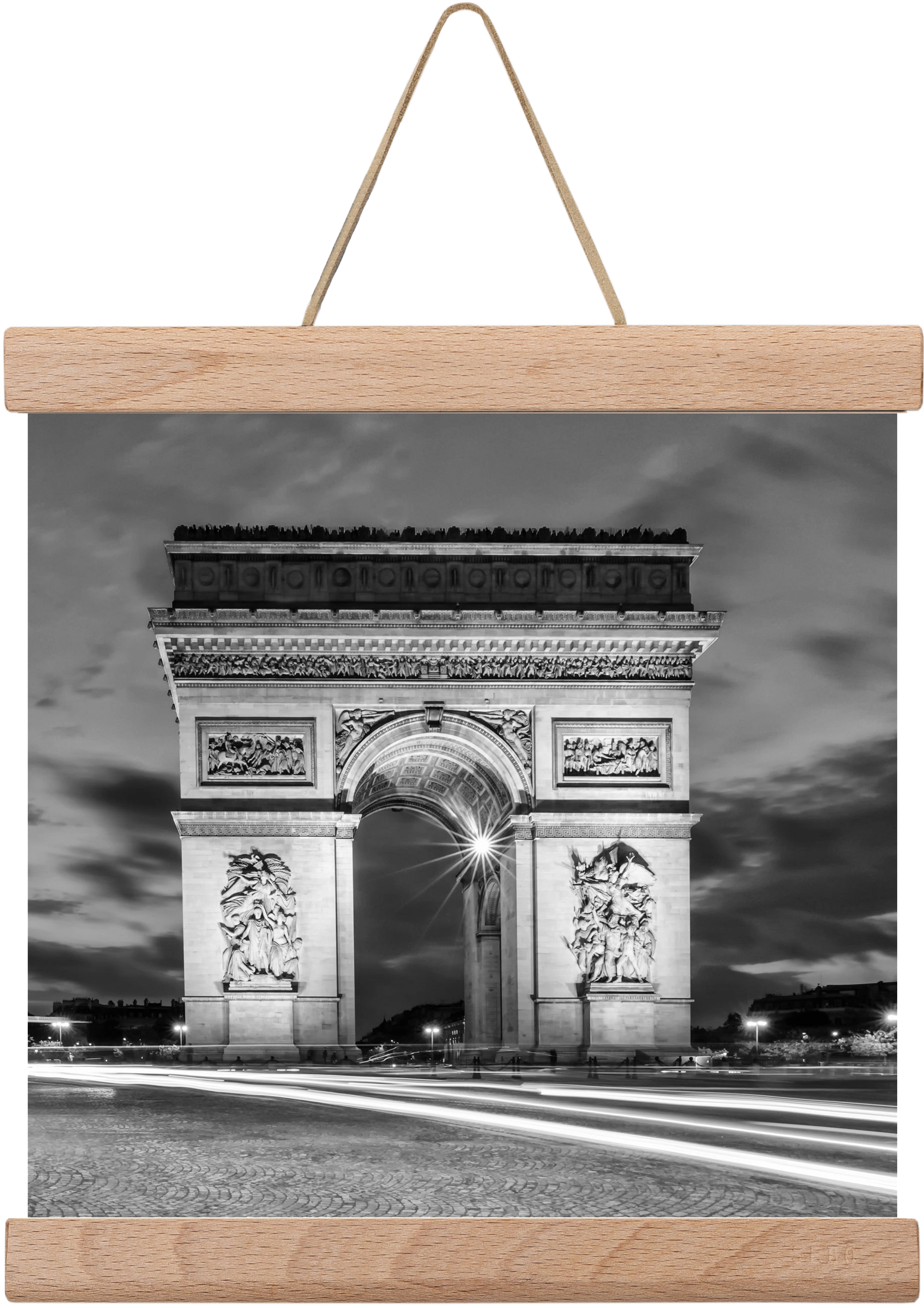 PARIS Arc de Triomphe | monochrome, 20x20 cm (20x20 cm), Tölgy akasztó