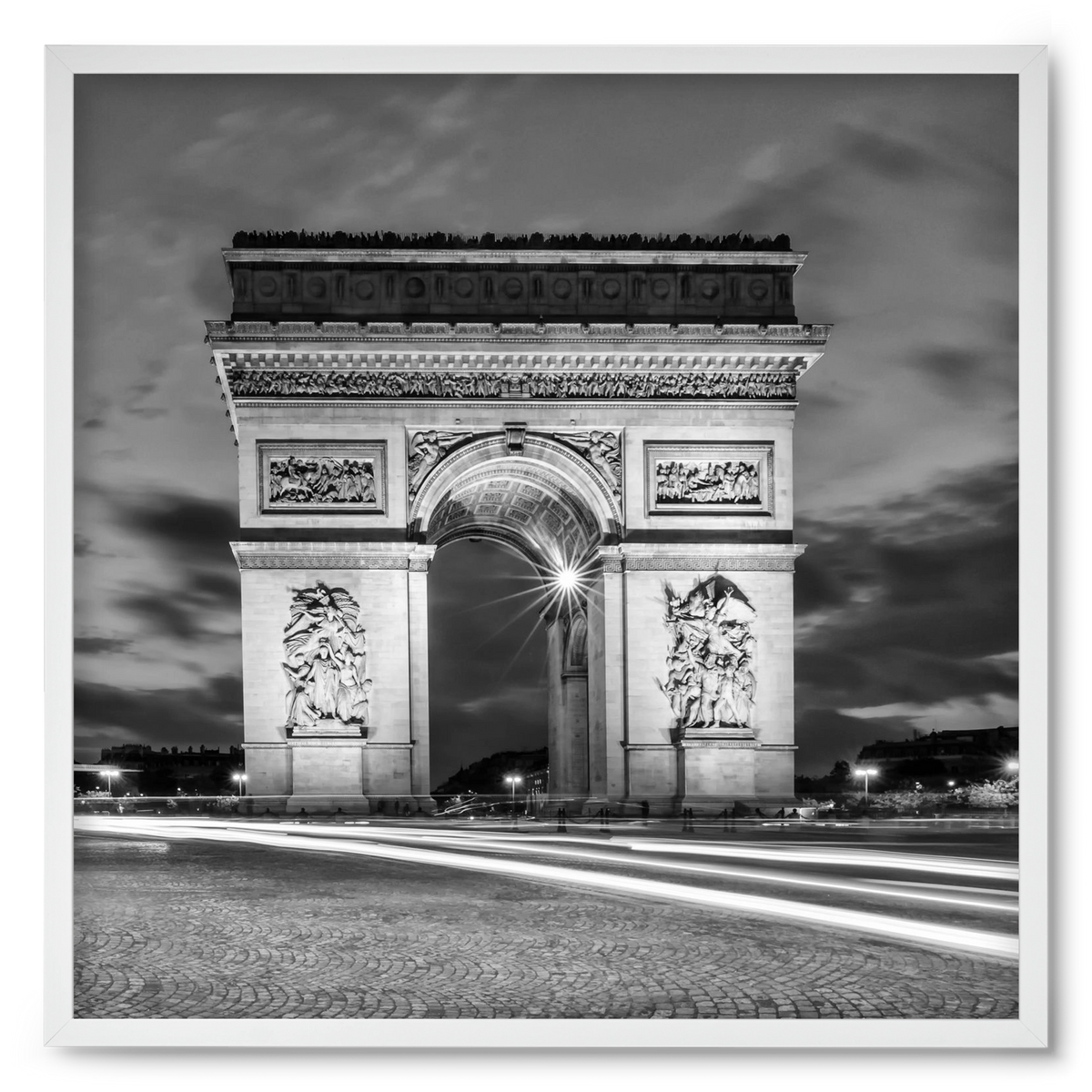 PARIS Arc de Triomphe | monochrome, 50x50 cm (50x50 cm), Fehér keret