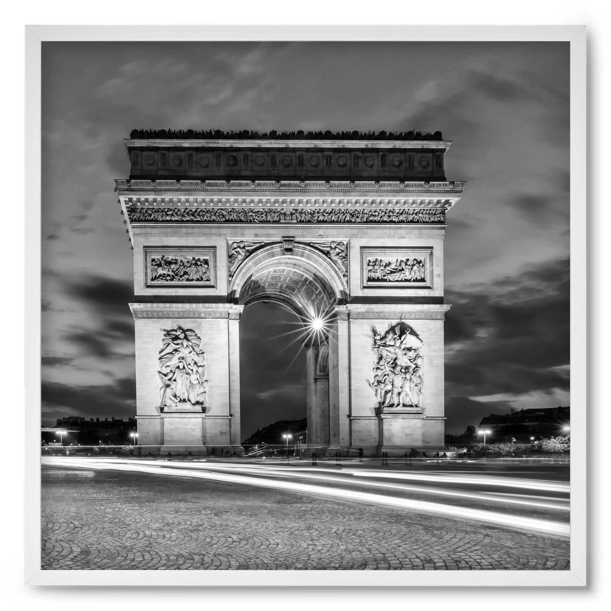 PARIS Arc de Triomphe | monochrome, 50x50 cm (50x50 cm), Fehér keret