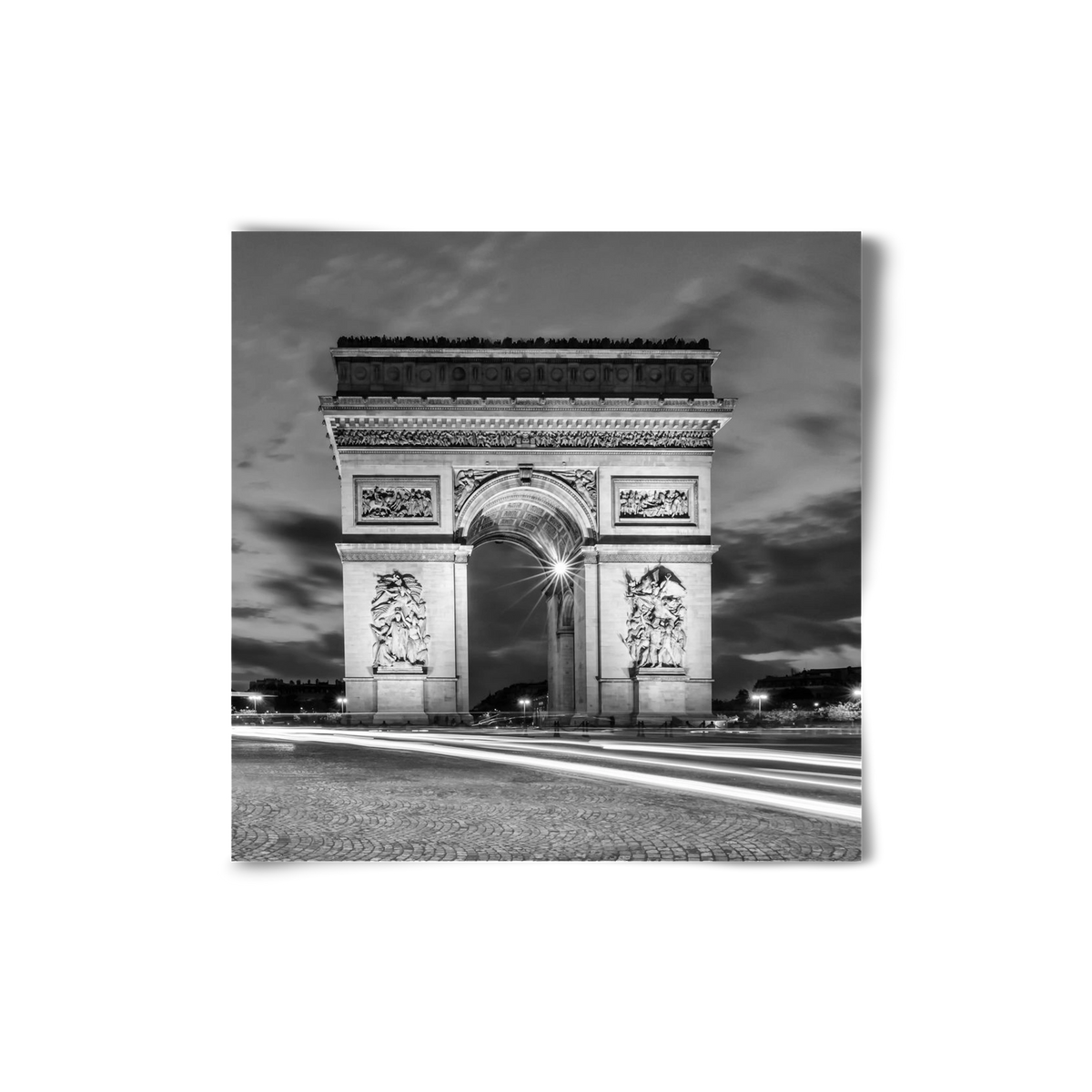 PARIS Arc de Triomphe | monochrome, 20x20 cm, Keret nélkül