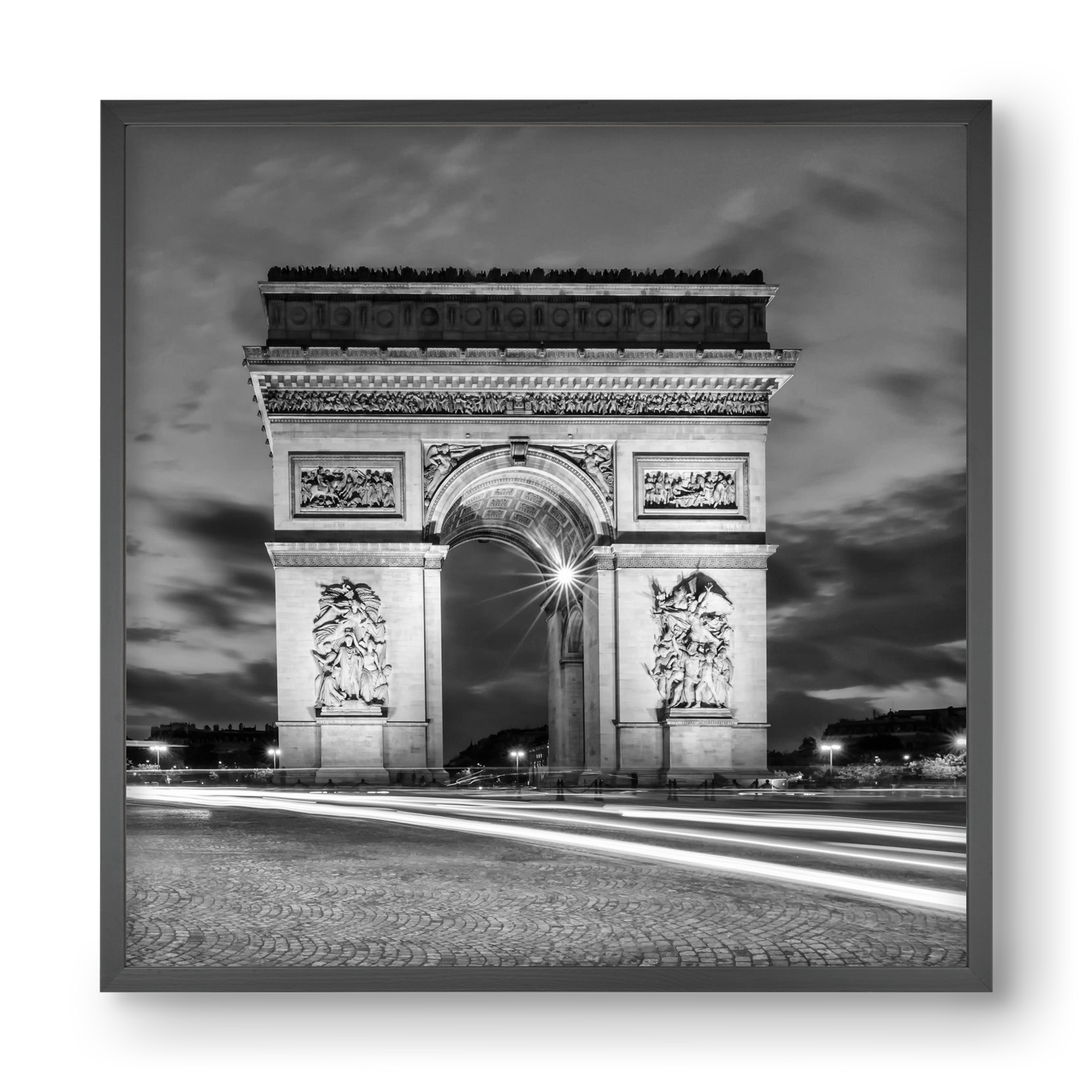 PARIS Arc de Triomphe | monochrome, 40x40 cm (40x40 cm), Fekete keret