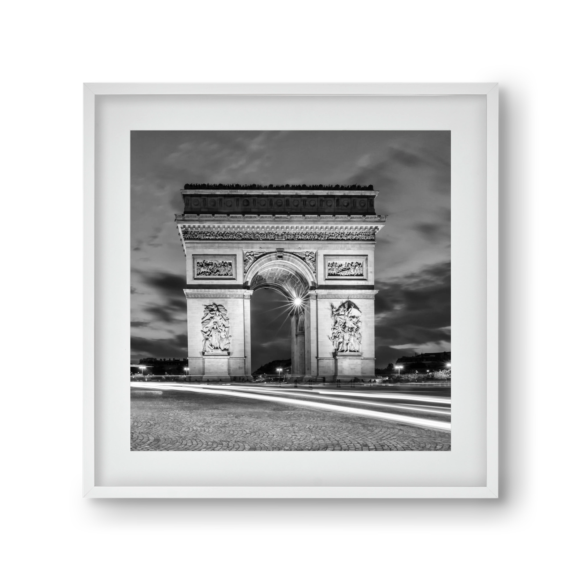 PARIS Arc de Triomphe | monochrome, 30x30 cm (20x20 cm), Fehér keret, paszpartuval