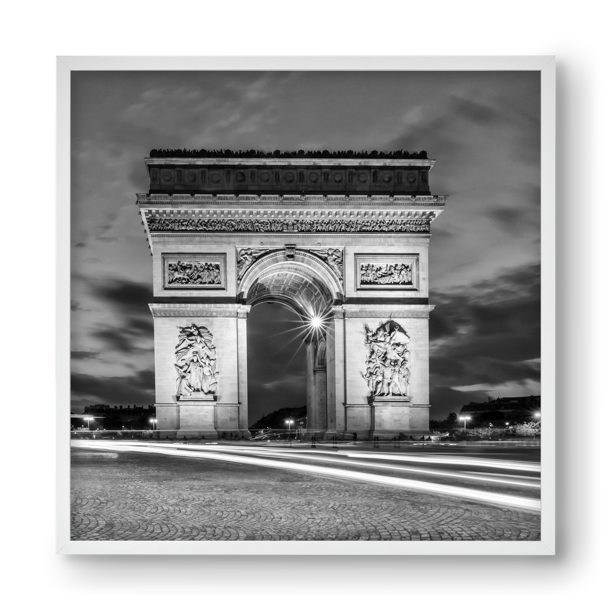 PARIS Arc de Triomphe | monochrome, 40x40 cm (40x40 cm), Fehér keret