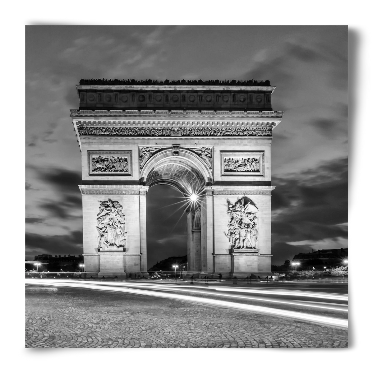 PARIS Arc de Triomphe | monochrome, 50x50 cm, Keret nélkül