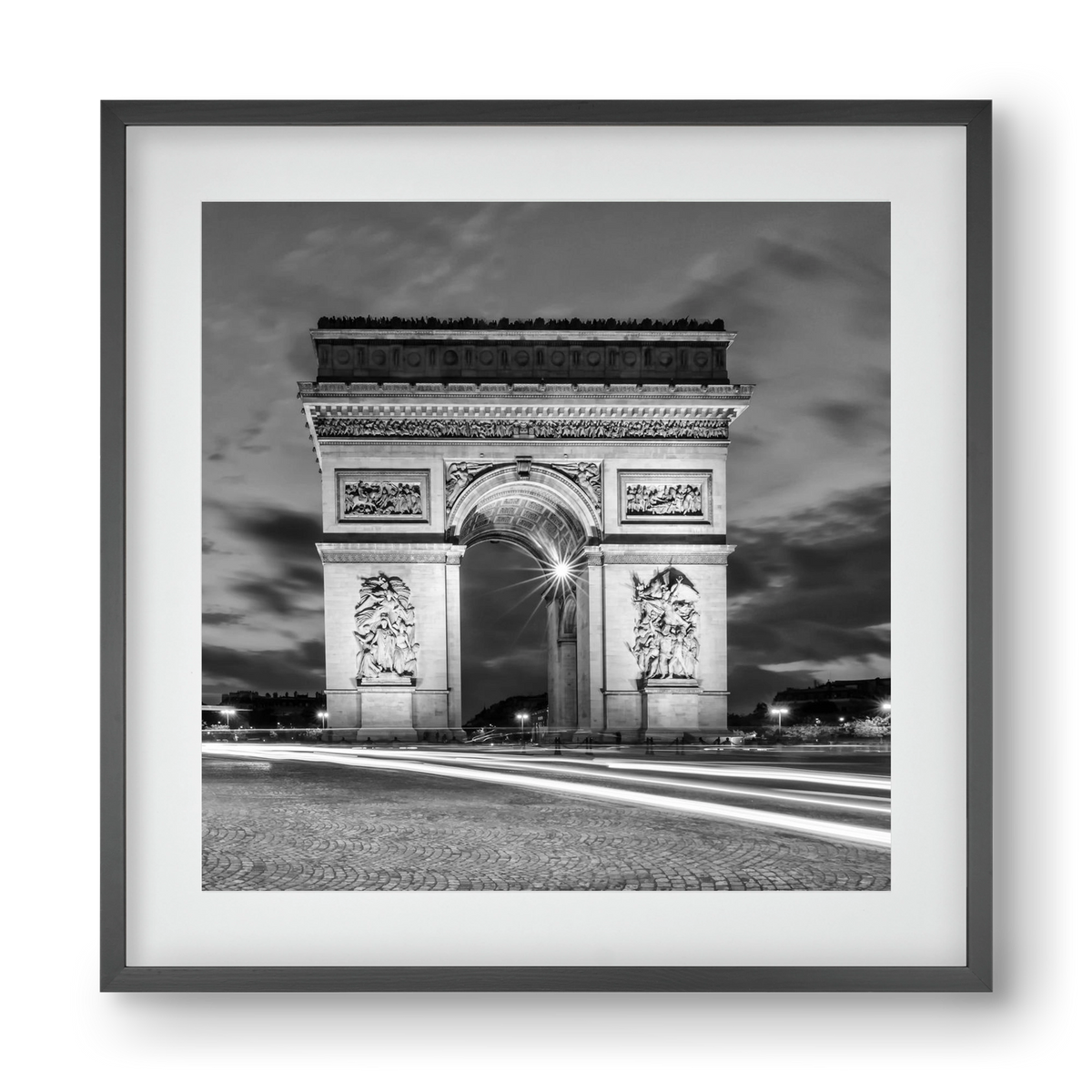 PARIS Arc de Triomphe | monochrome, 40x40 cm (30x30 cm), Fekete keret, paszpartuval