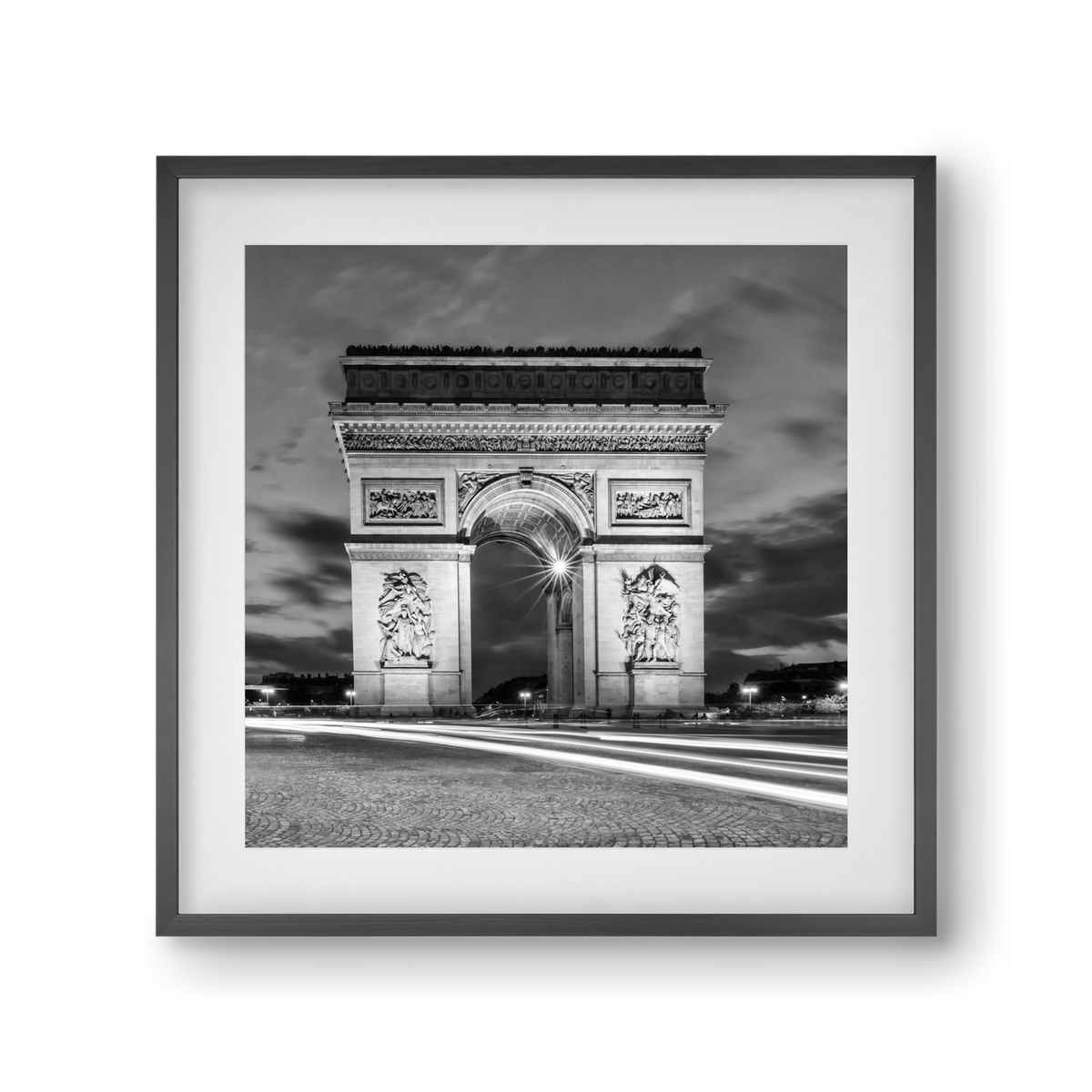 PARIS Arc de Triomphe | monochrome, 30x30 cm (20x20 cm), Fekete keret, paszpartuval