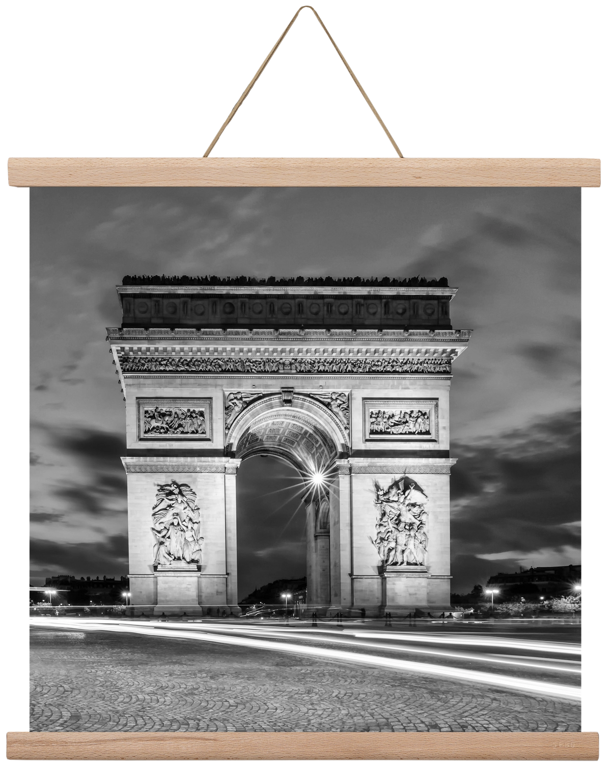 PARIS Arc de Triomphe | monochrome, 40x40 cm (40x40 cm), Tölgy akasztó