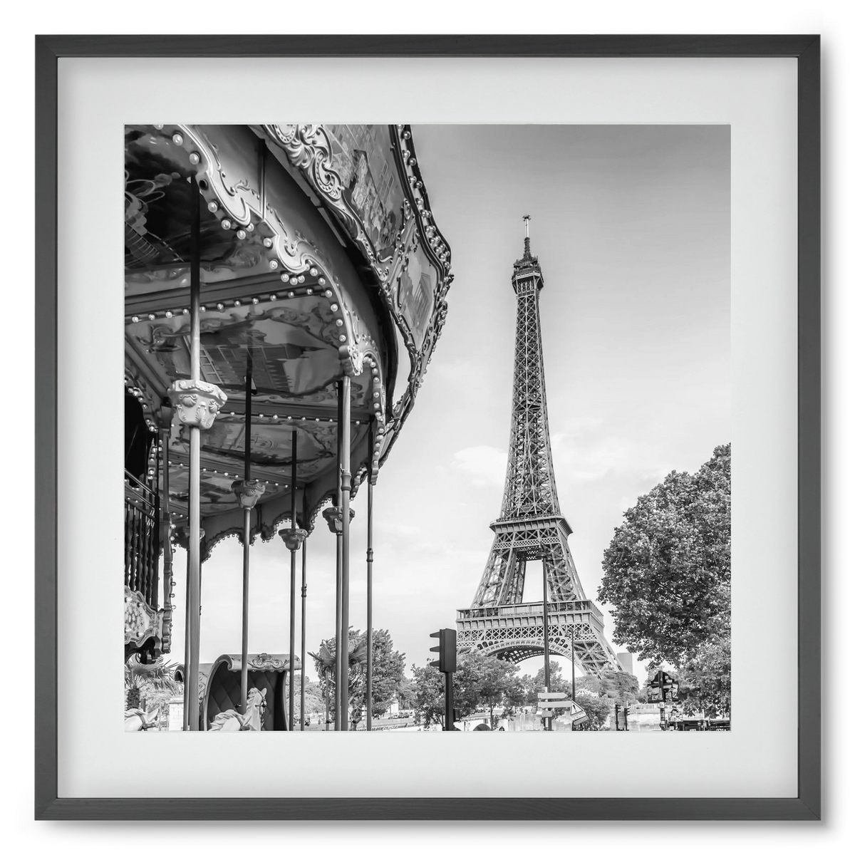 Typical Paris | monochrome, 50x50 cm (40x40 cm), Fekete keret, paszpartuval