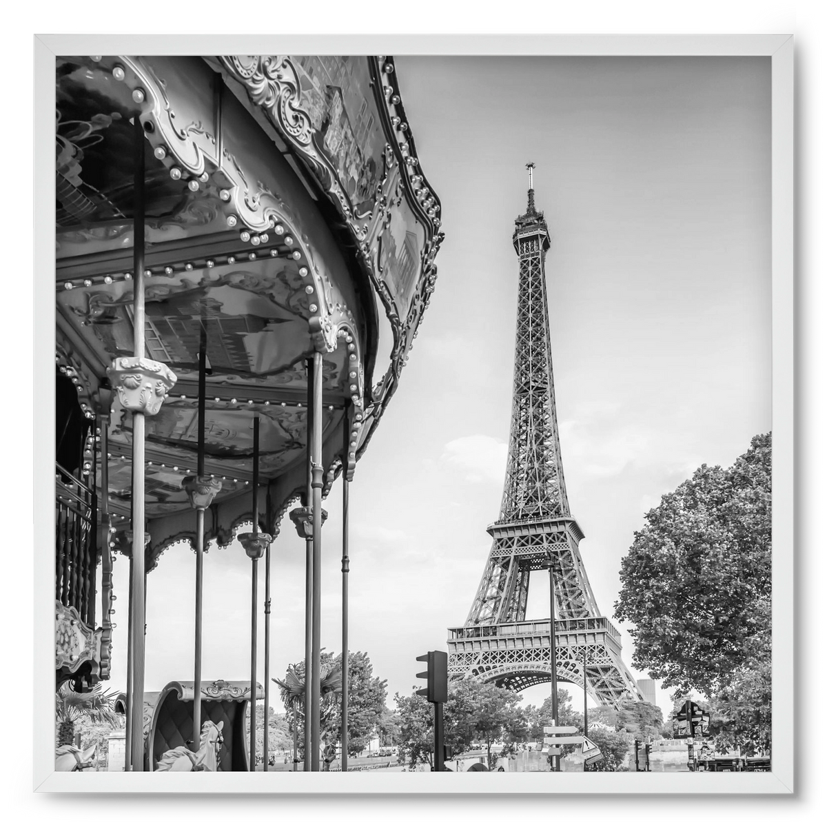 Typical Paris | monochrome, 50x50 cm (50x50 cm), Fehér keret