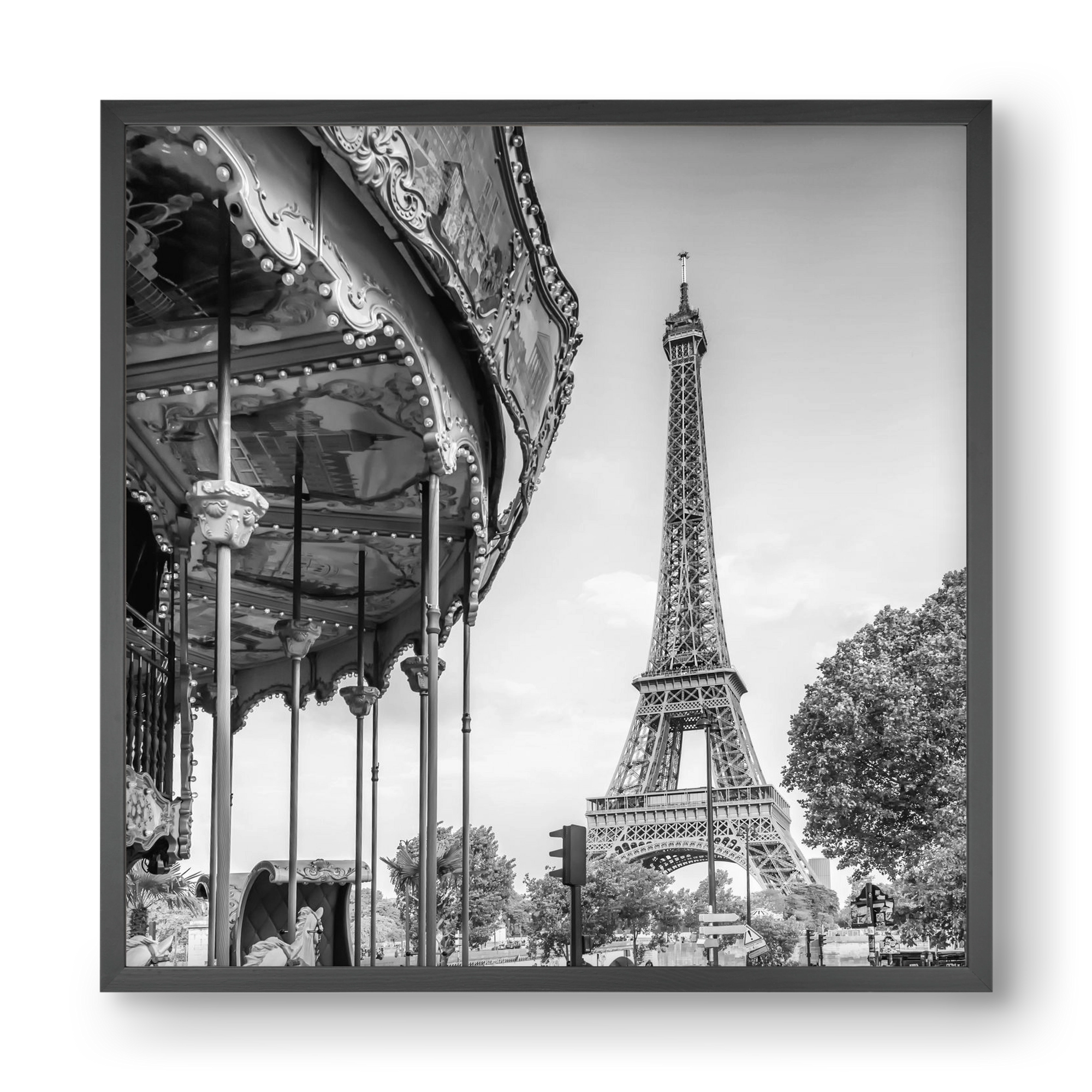 Typical Paris | monochrome, 40x40 cm (40x40 cm), Fekete keret