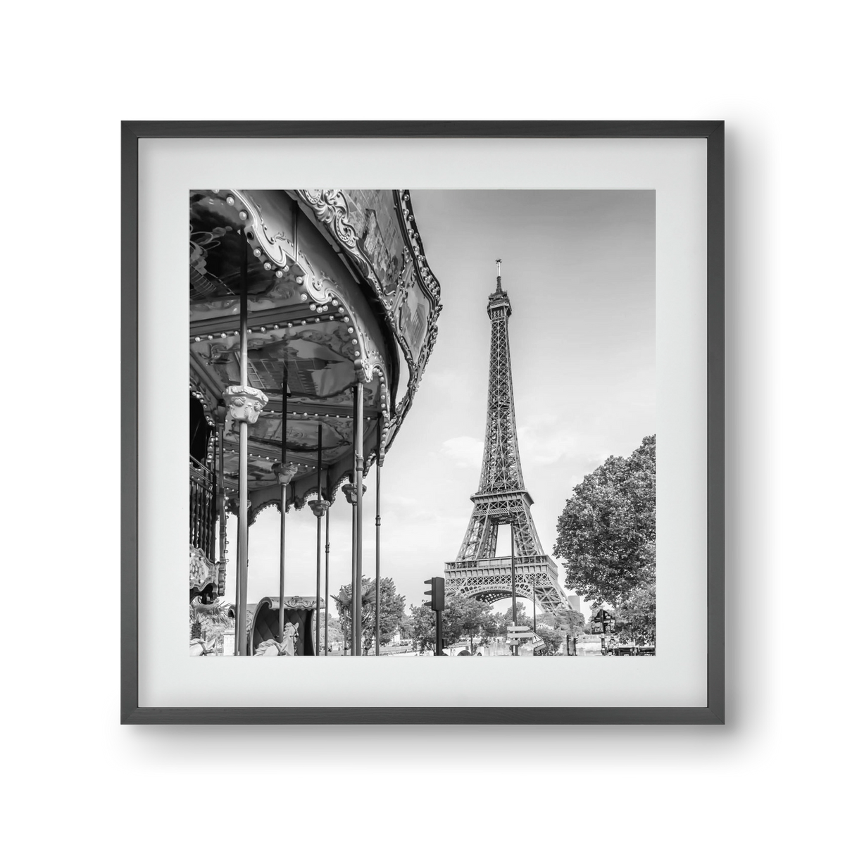 Typical Paris | monochrome, 30x30 cm (20x20 cm), Fekete keret, paszpartuval