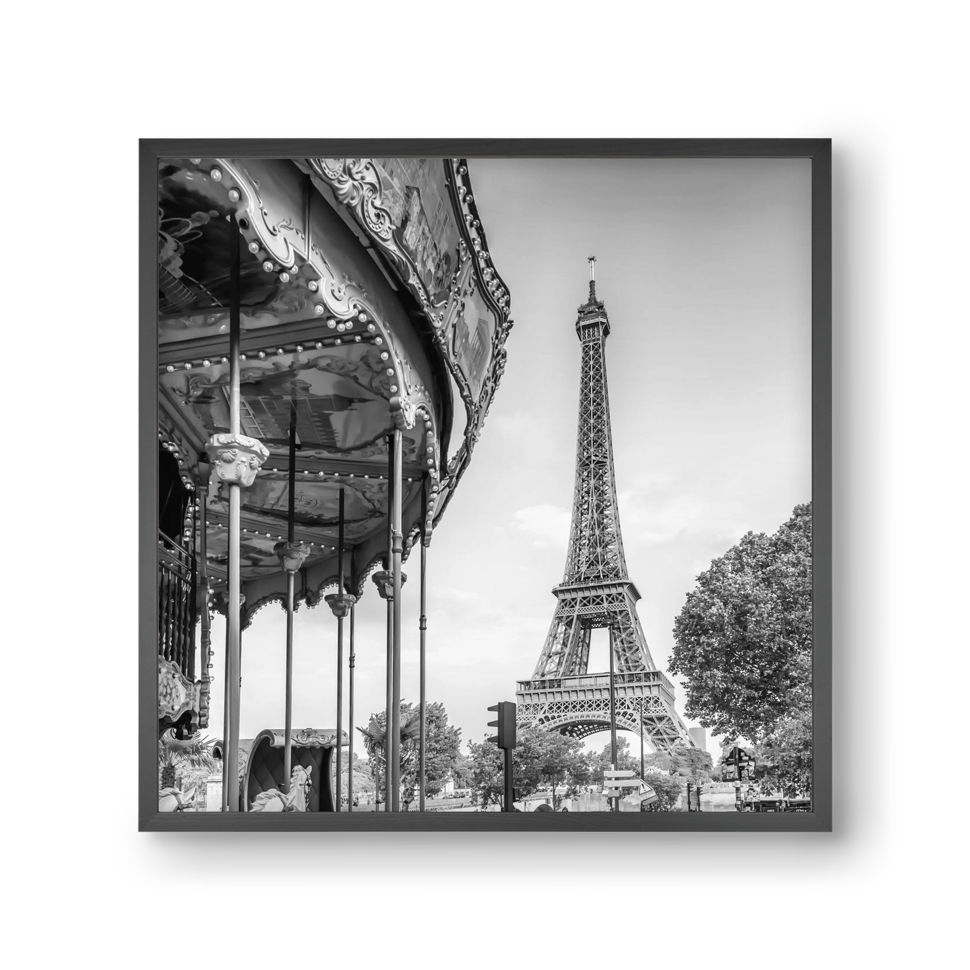Typical Paris | monochrome, 30x30 cm (30x30 cm), Fekete keret