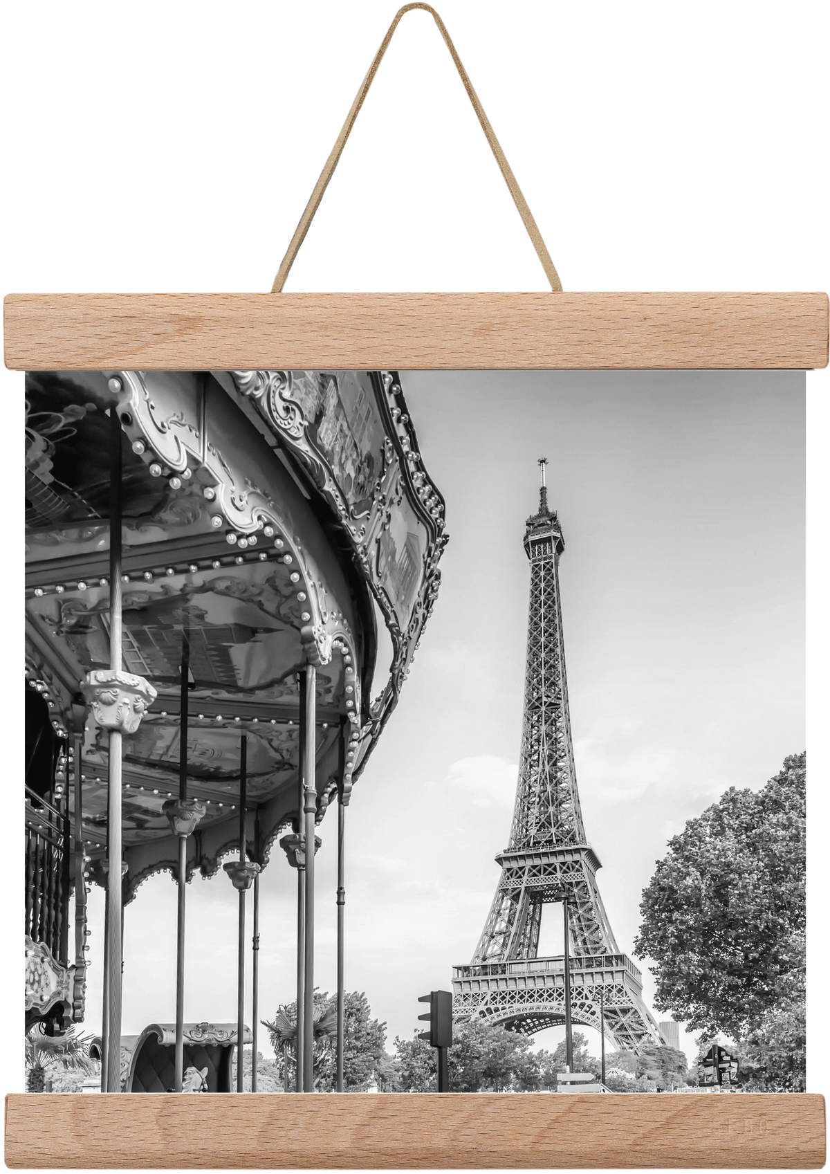 Typical Paris | monochrome, 20x20 cm (20x20 cm), Tölgy akasztó