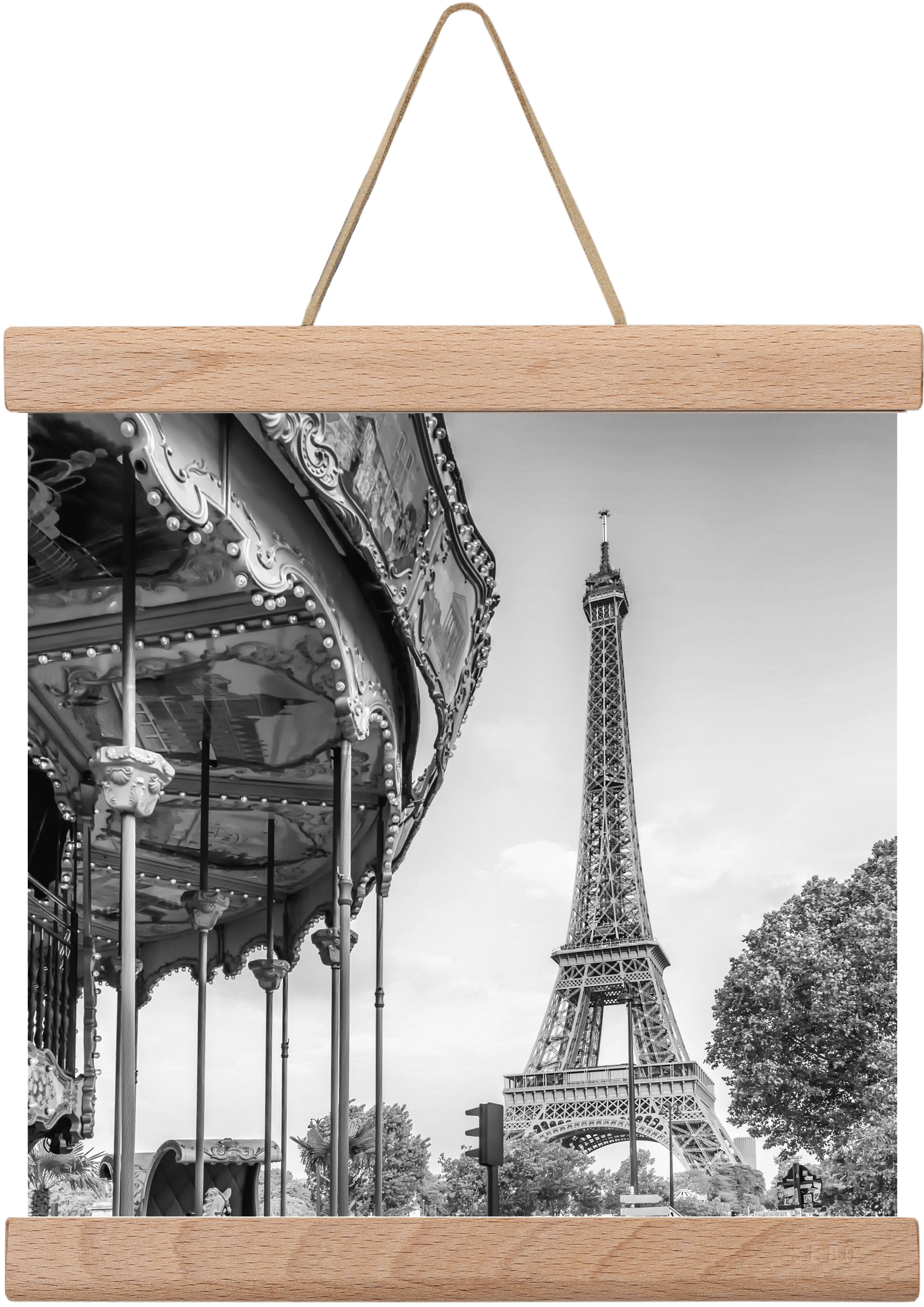 Typical Paris | monochrome, 20x20 cm (20x20 cm), Tölgy akasztó