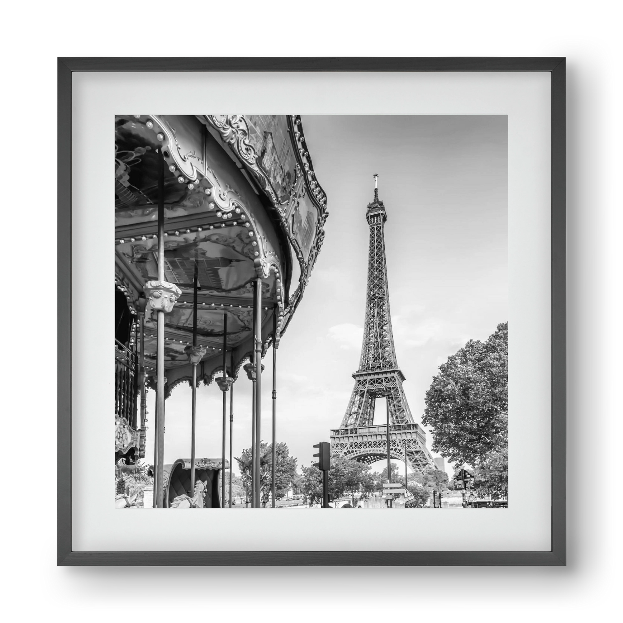 Typical Paris | monochrome, 40x40 cm (30x30 cm), Fekete keret, paszpartuval