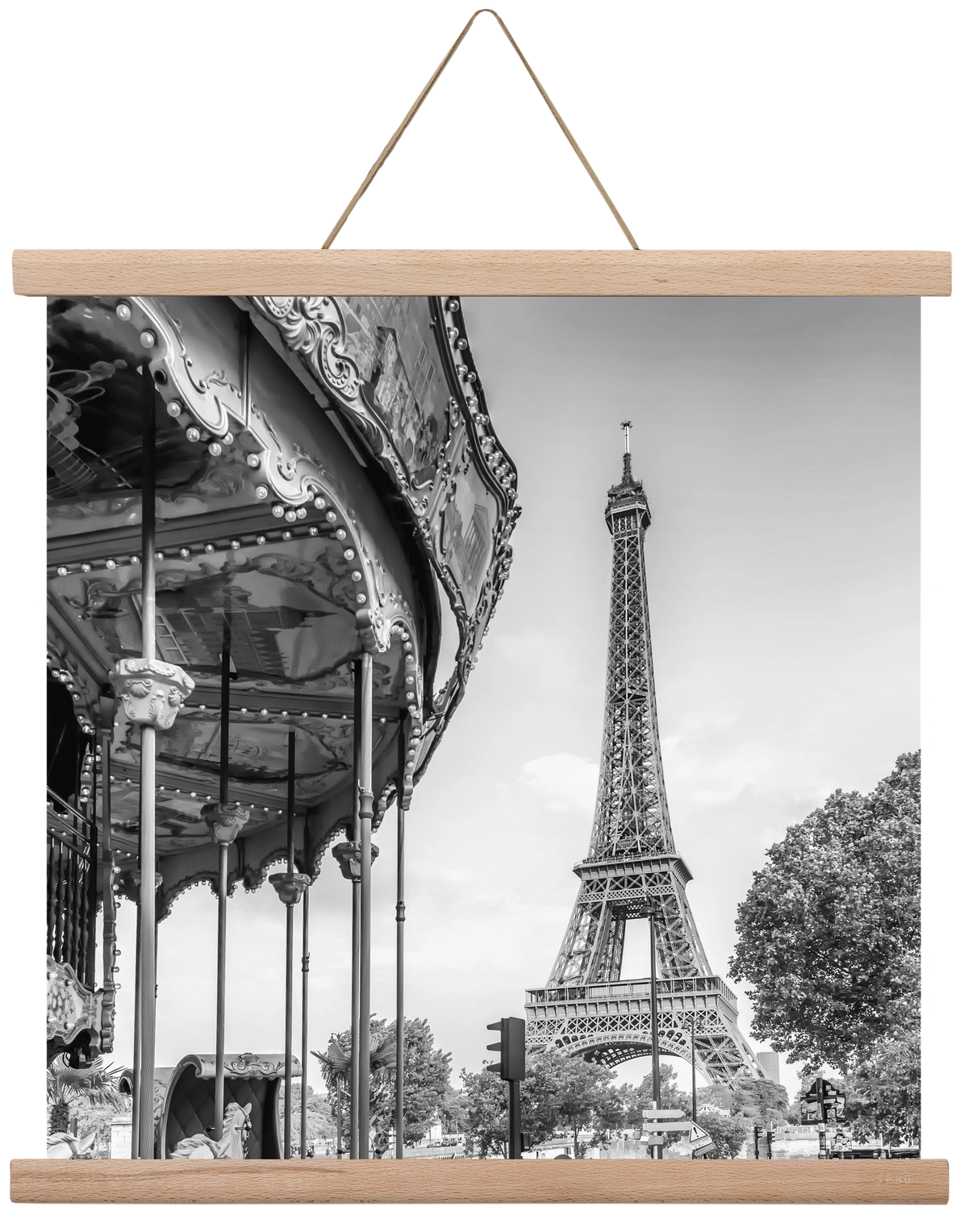 Typical Paris | monochrome, 40x40 cm (40x40 cm), Tölgy akasztó