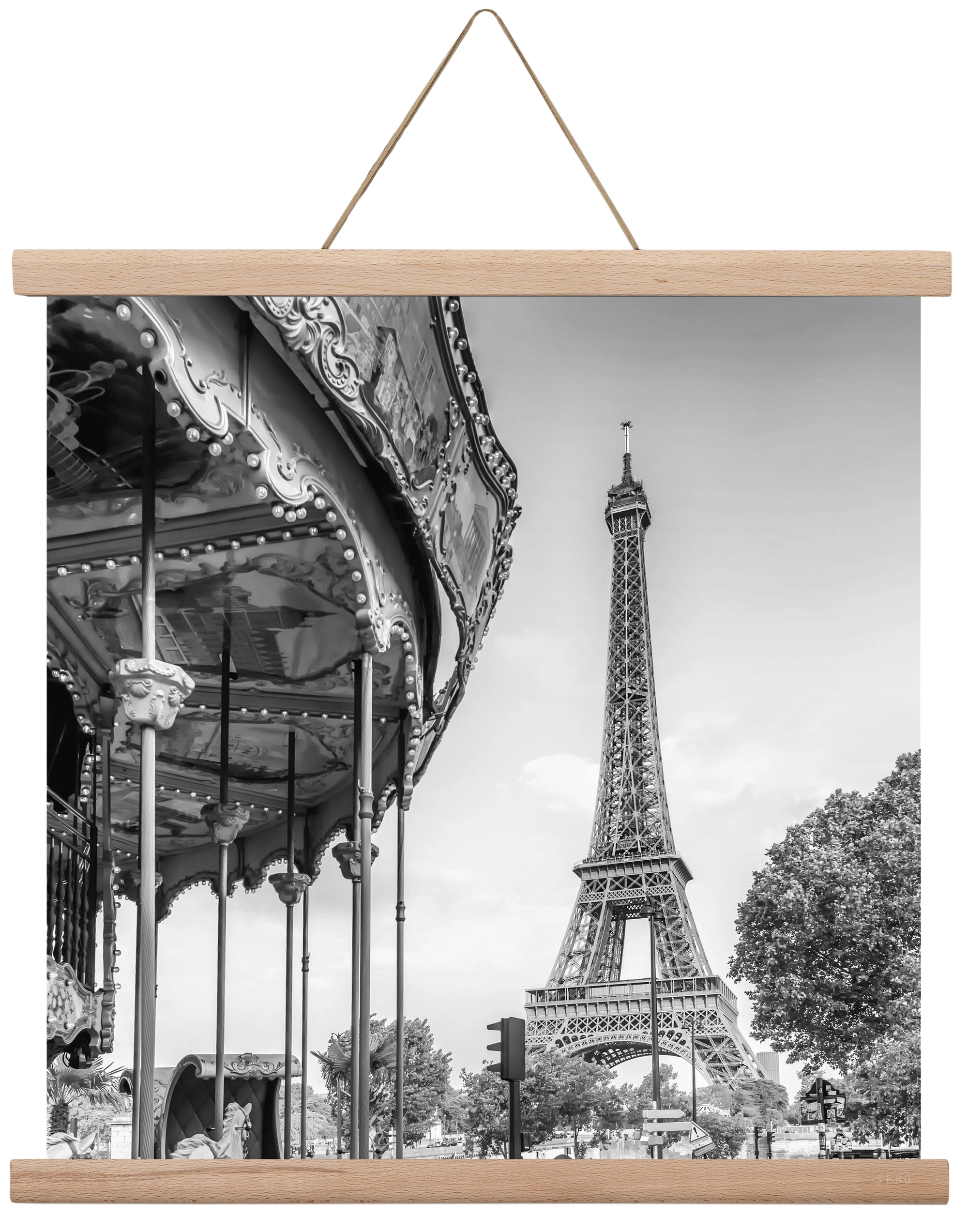 Typical Paris | monochrome, 40x40 cm (40x40 cm), Tölgy akasztó