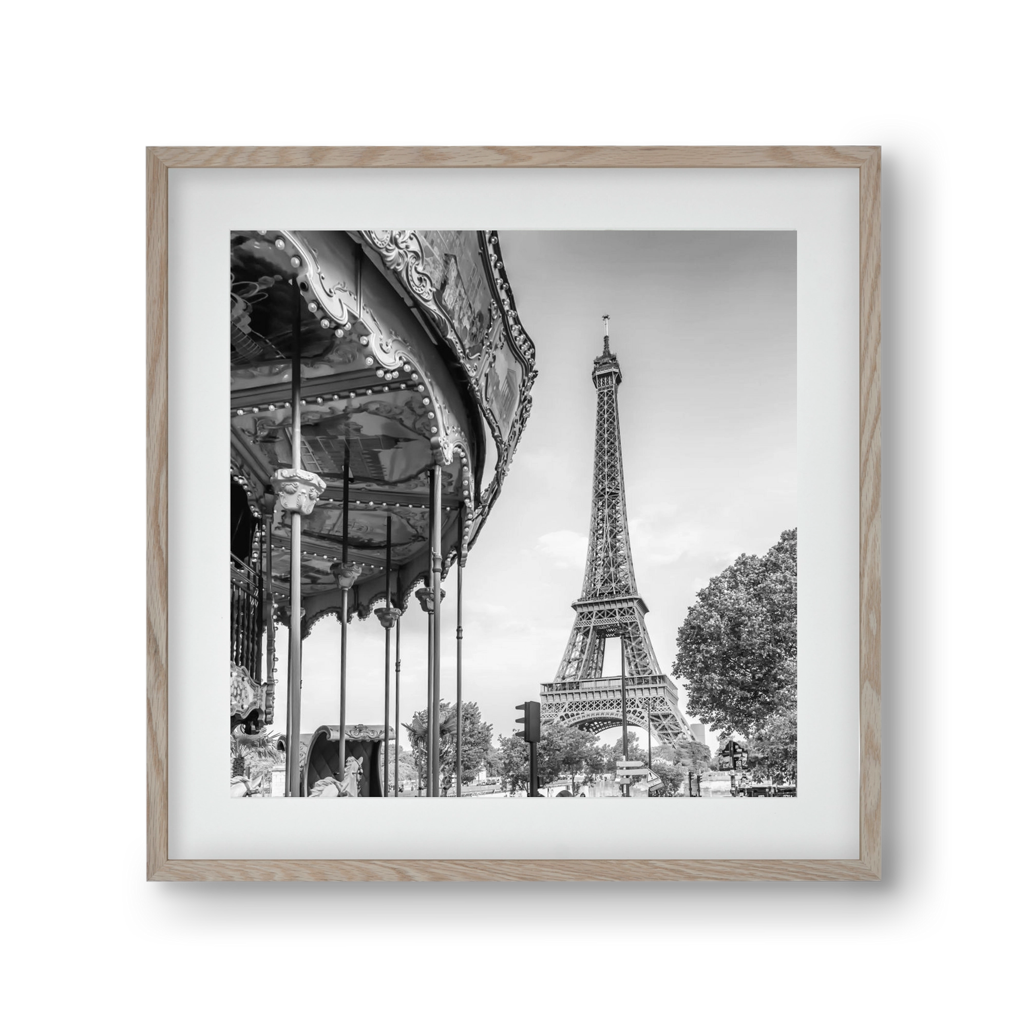 Typical Paris | monochrome, 30x30 cm (20x20 cm), Tölgy keret, paszpartuval