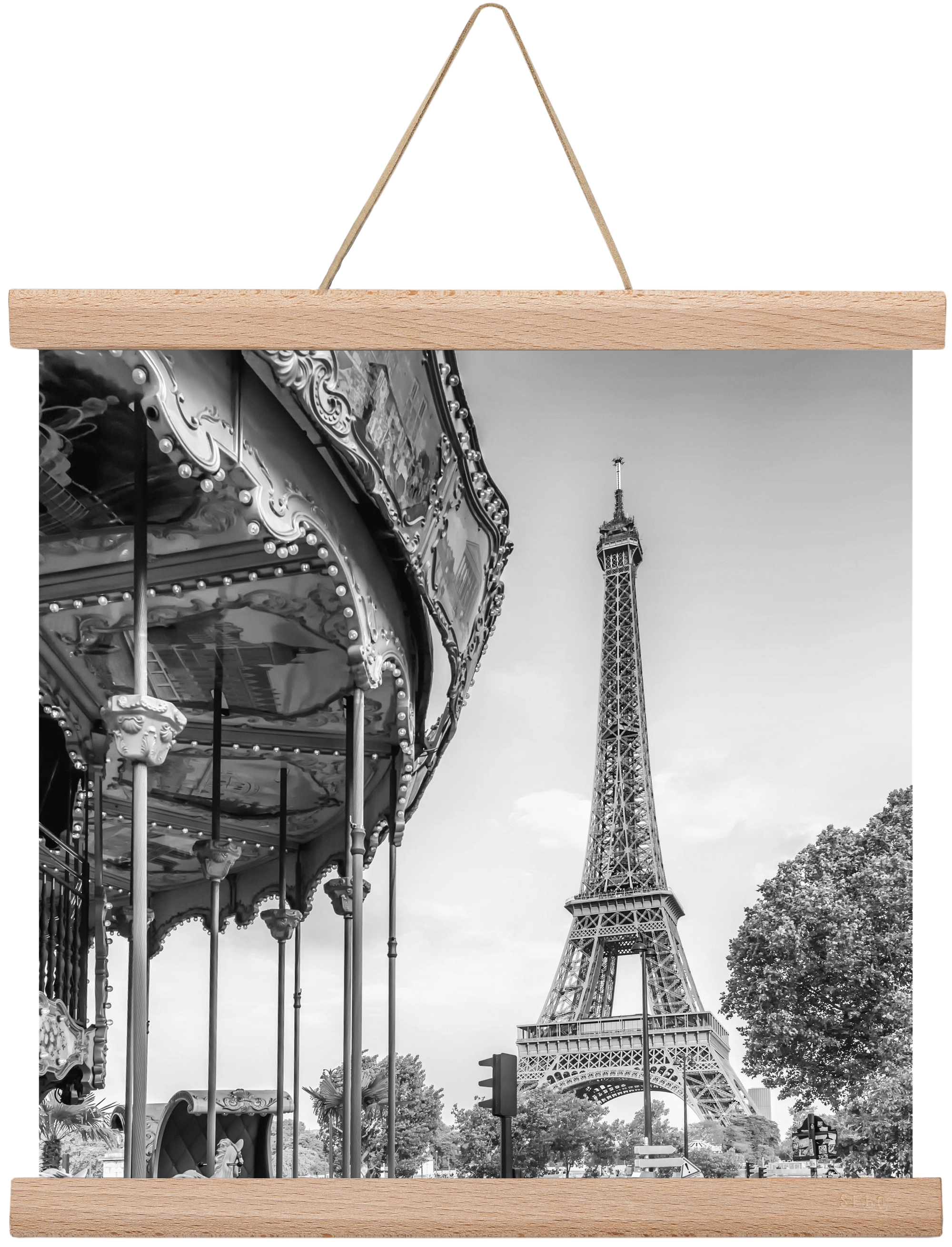 Typical Paris | monochrome, 30x30 cm (30x30 cm), Tölgy akasztó