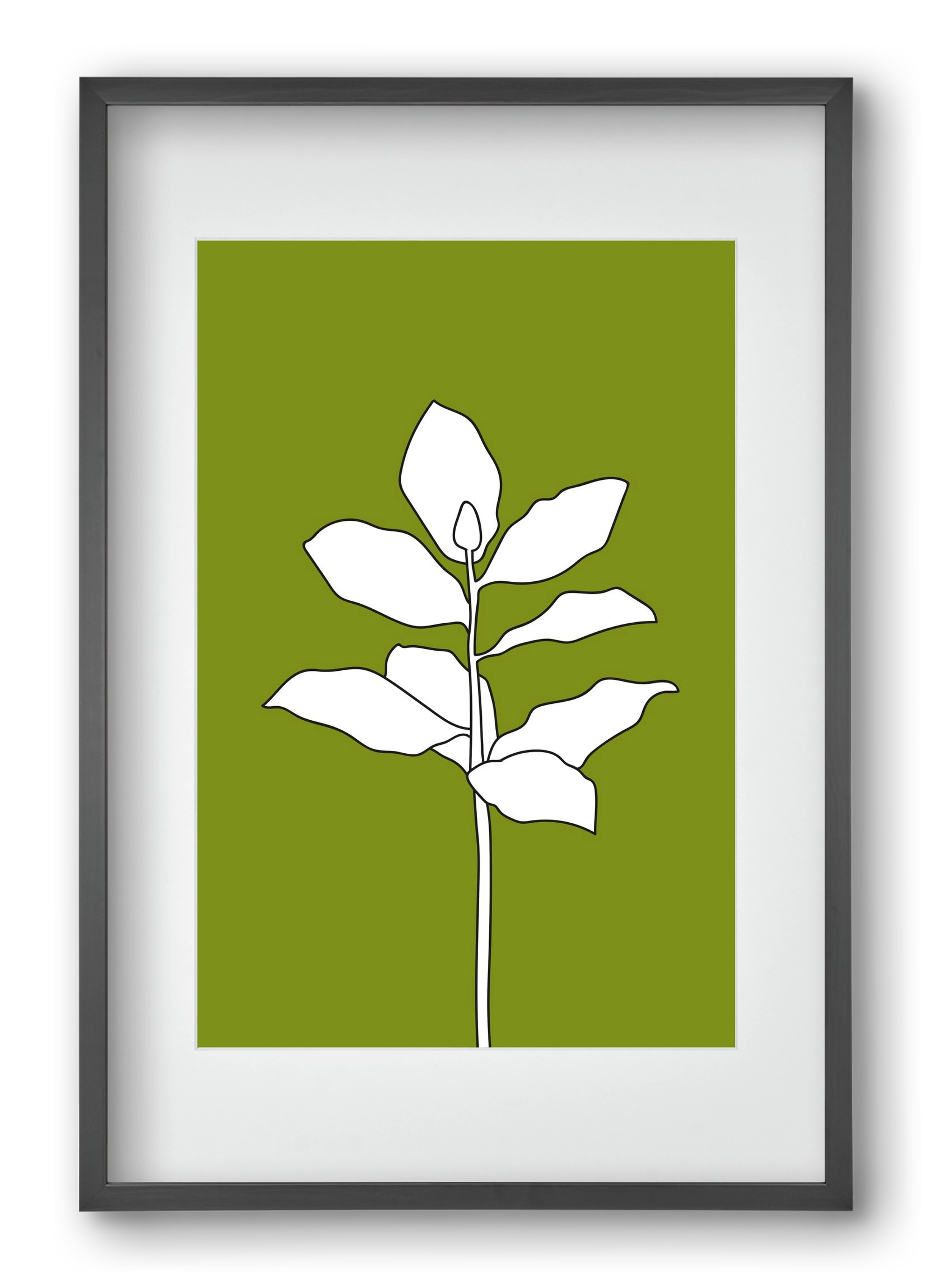 Magnolia 1, 40x60 cm (30x45 cm), Fekete keret, paszpartuval