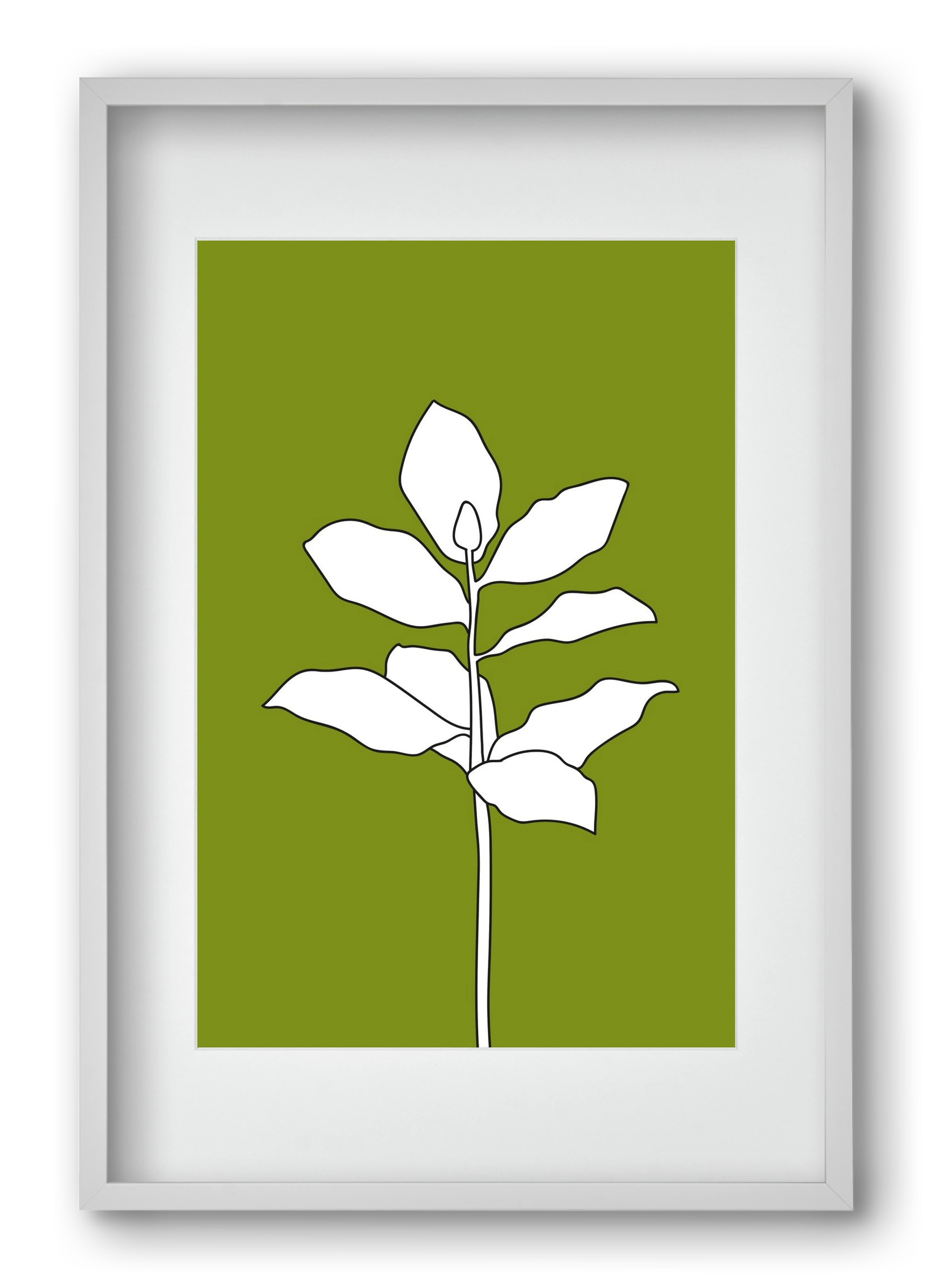 Magnolia 1, 40x60 cm (30x45 cm), Fehér keret, paszpartuval