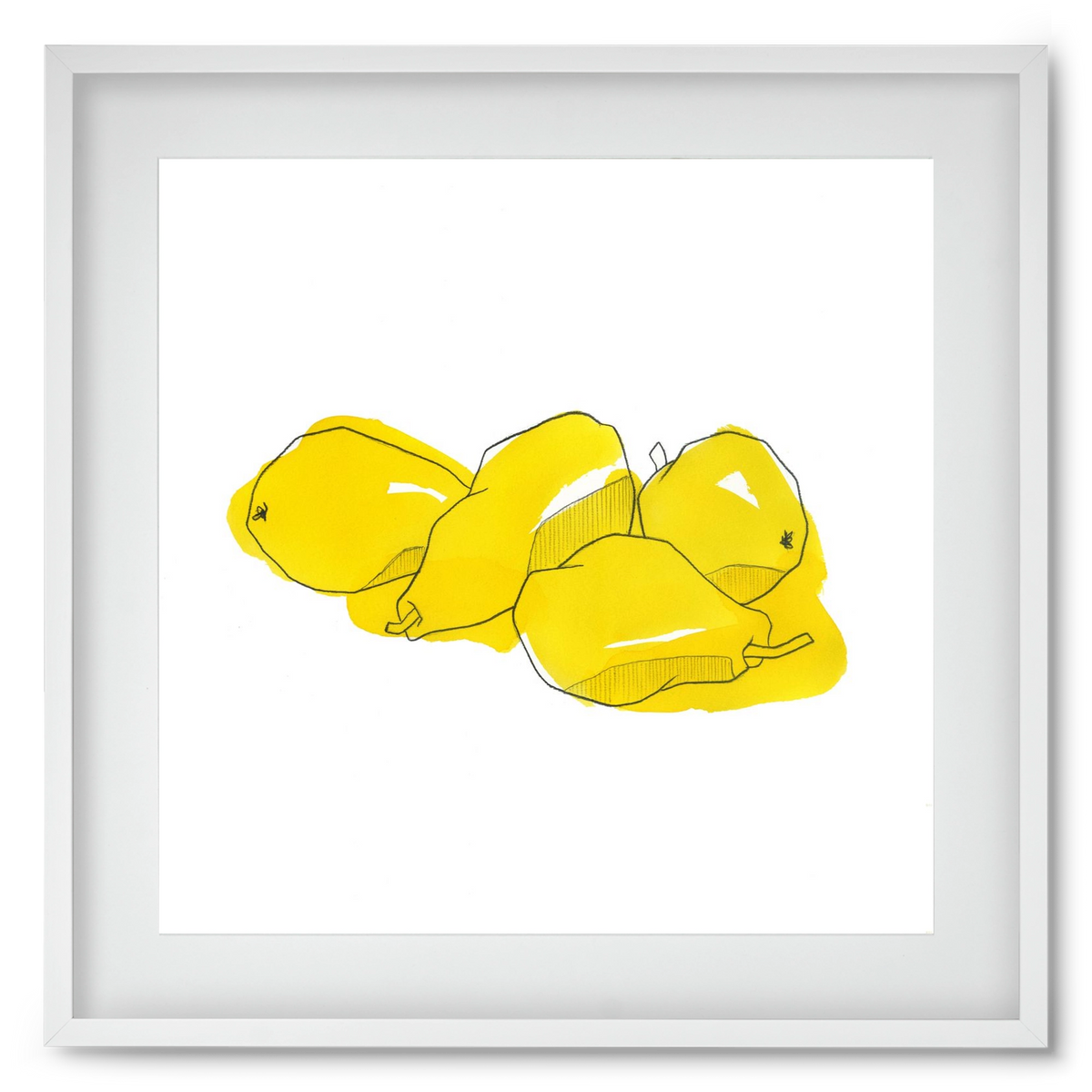 Pears, 50x50 cm (40x40 cm), Fehér keret, paszpartuval