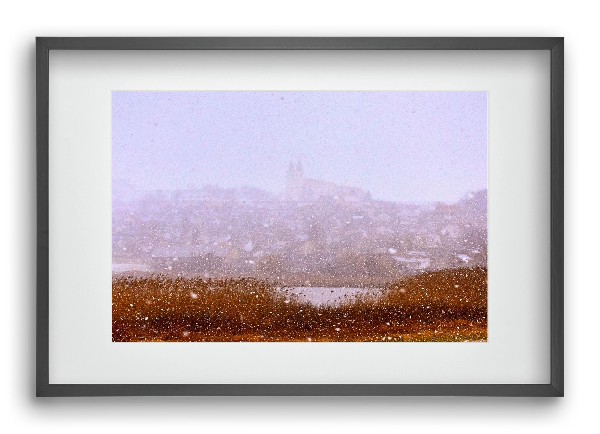 Tihany winter, 60x40 cm (45x30 cm), Fekete keret, paszpartuval