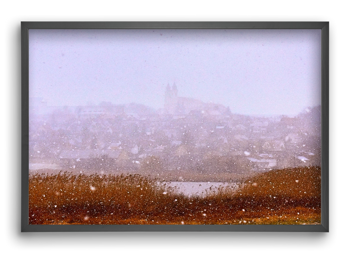 Tihany winter, 60x40 cm (60x40 cm), Fekete keret