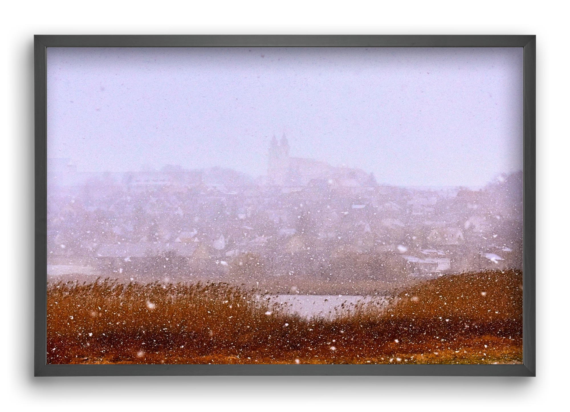 Tihany winter, 60x40 cm (60x40 cm), Fekete keret